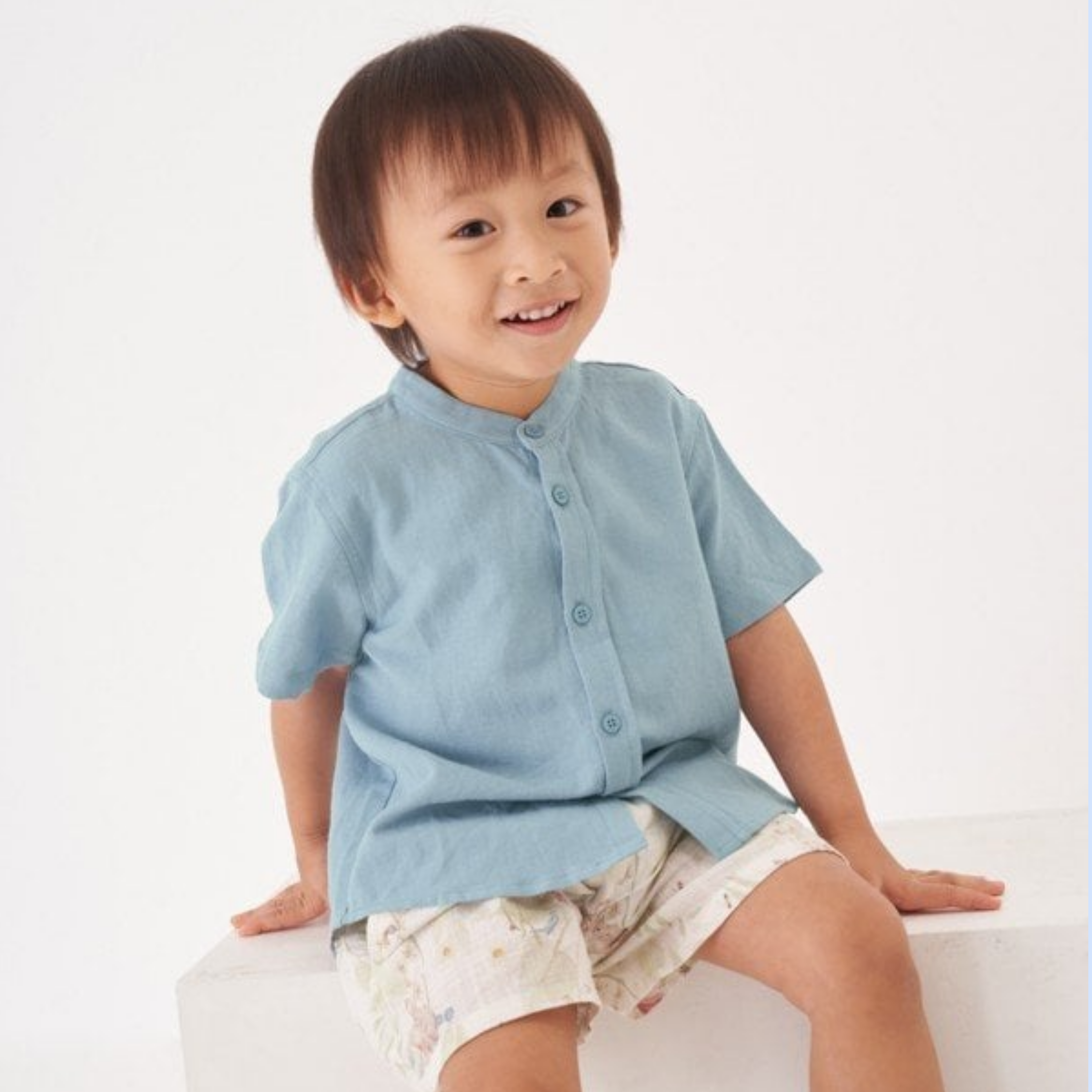 Nuberry Mandarin Collar Shirts for Baby Boys