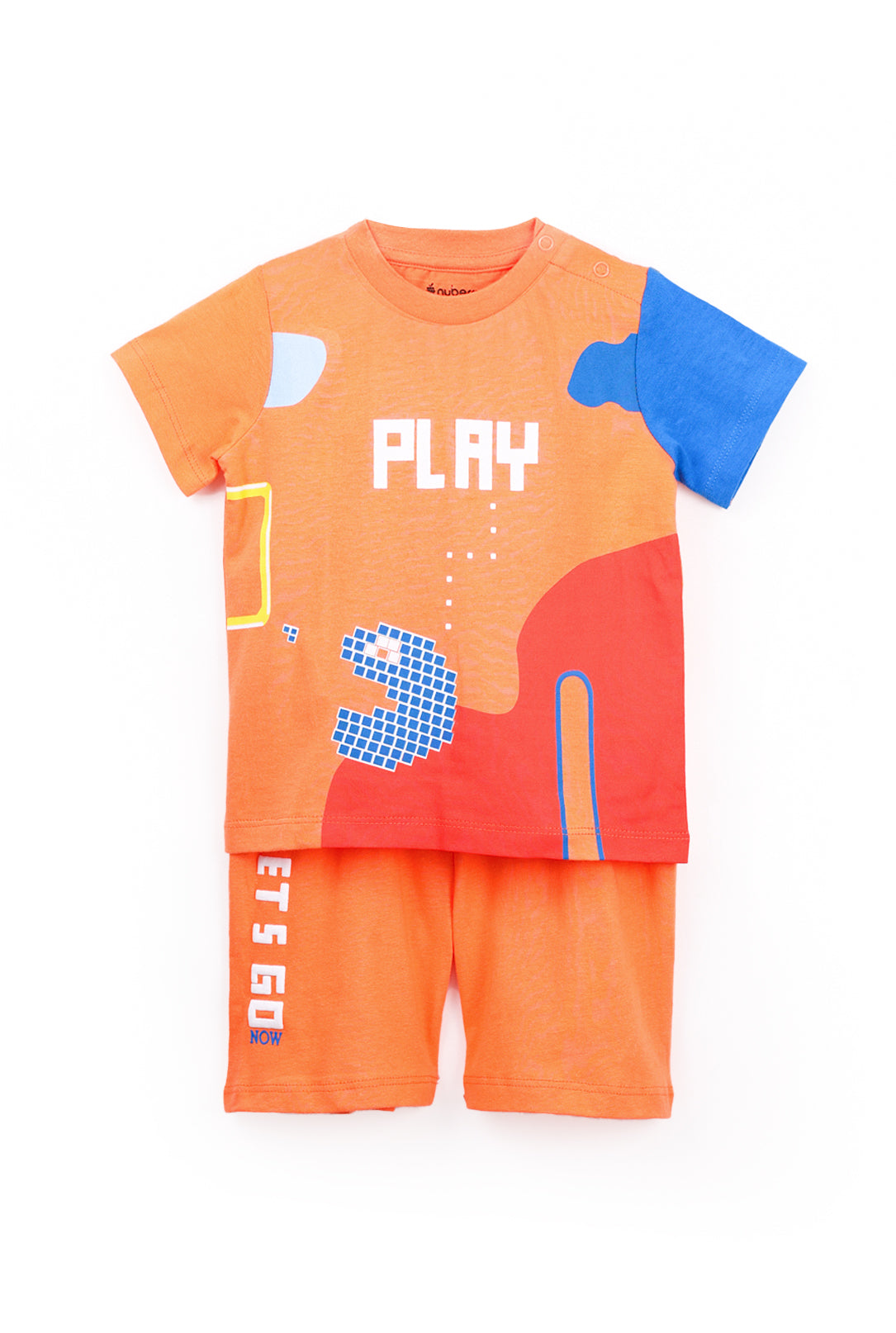 NUBERRY KIDS - BOY T-SHIRTS AND SHORTS ORANGE