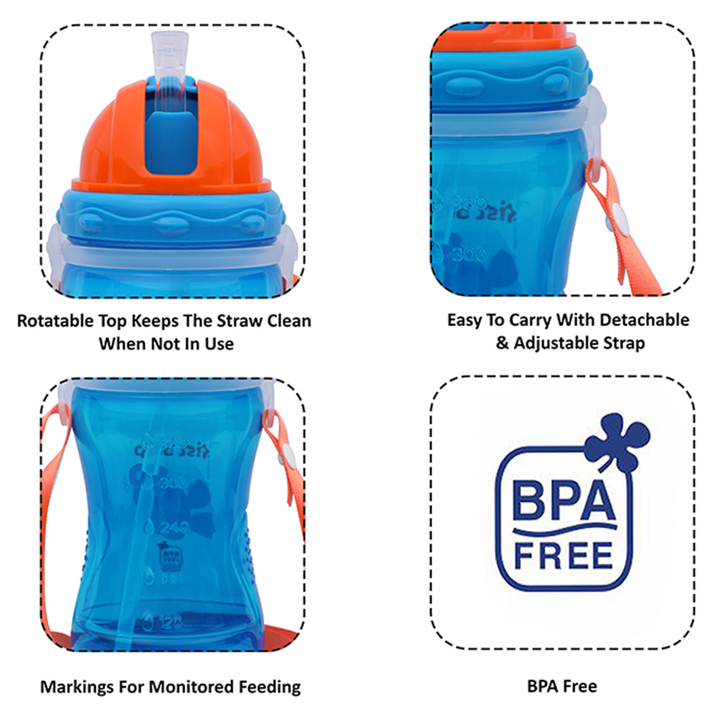 Spill Proof BPA Free Polypropylene Straw Sipper