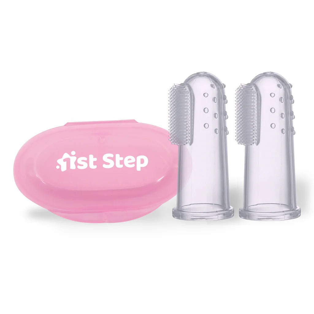 Silicone Finger Brush Pack of 2 With Carrying Case