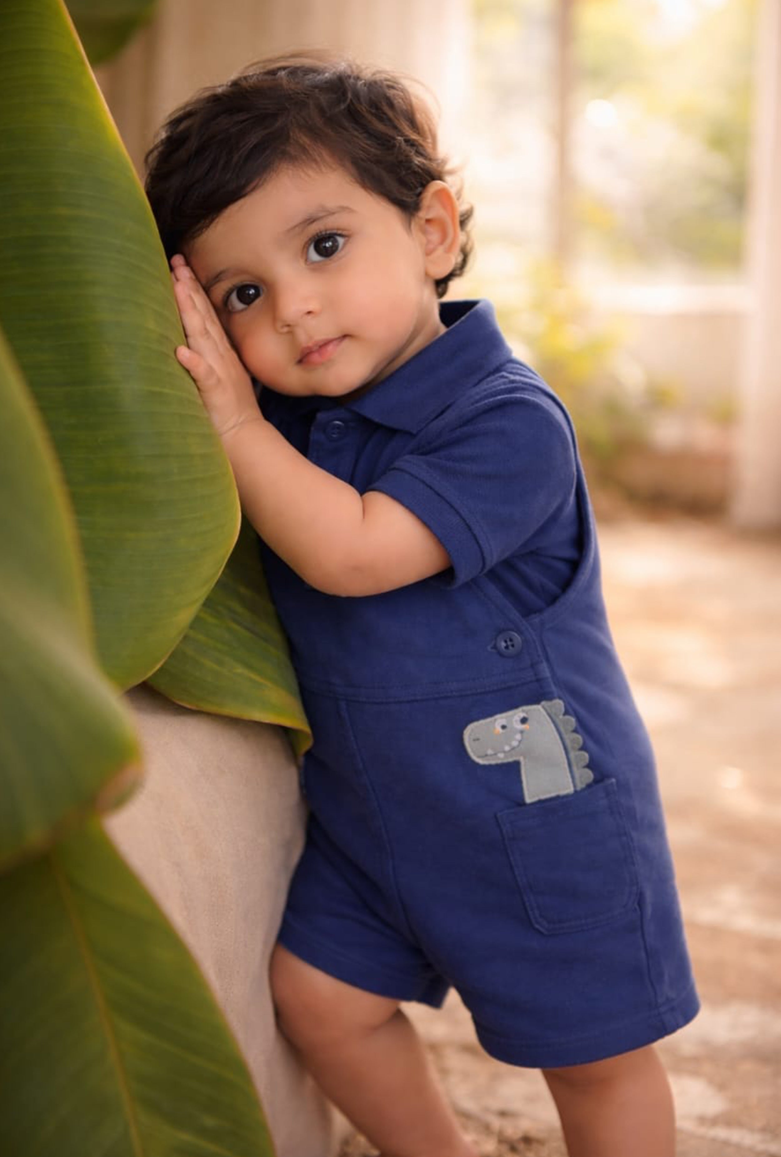Nuberry Boys Dungaree | Soft & Breathable | Navy