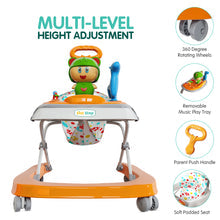 1st Step Walker with Push Handle, Musical Play Tray and Multi Level Height Adjustment
