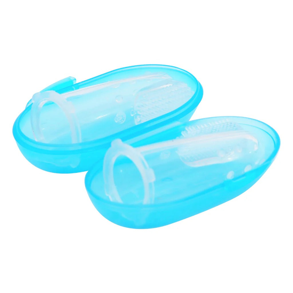 Silicone Finger Brush Pack of 2 With Carrying Case