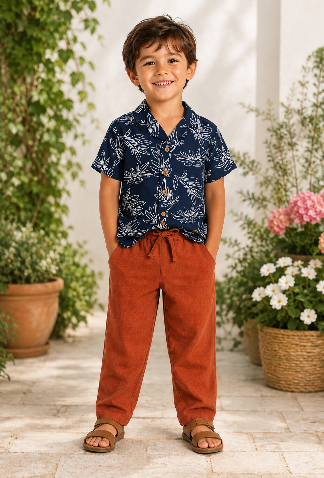 Nuberry Boys Shirt & Muslin Pants Set | Smart, Comfortable Style for Every Little Moment