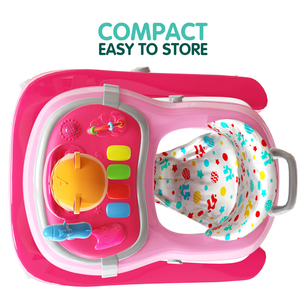 1st Step Walker with Push Handle, Musical Play Tray and Multi Level Height Adjustment