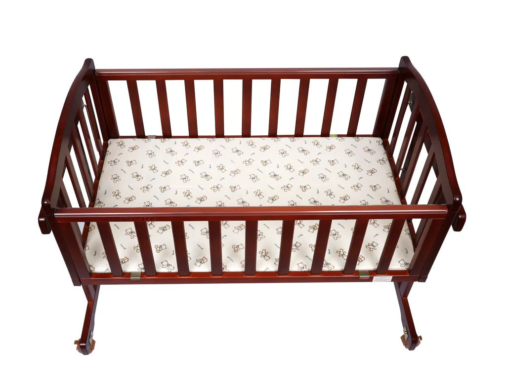Wooden Cradle with Detachable Mosquito Net
