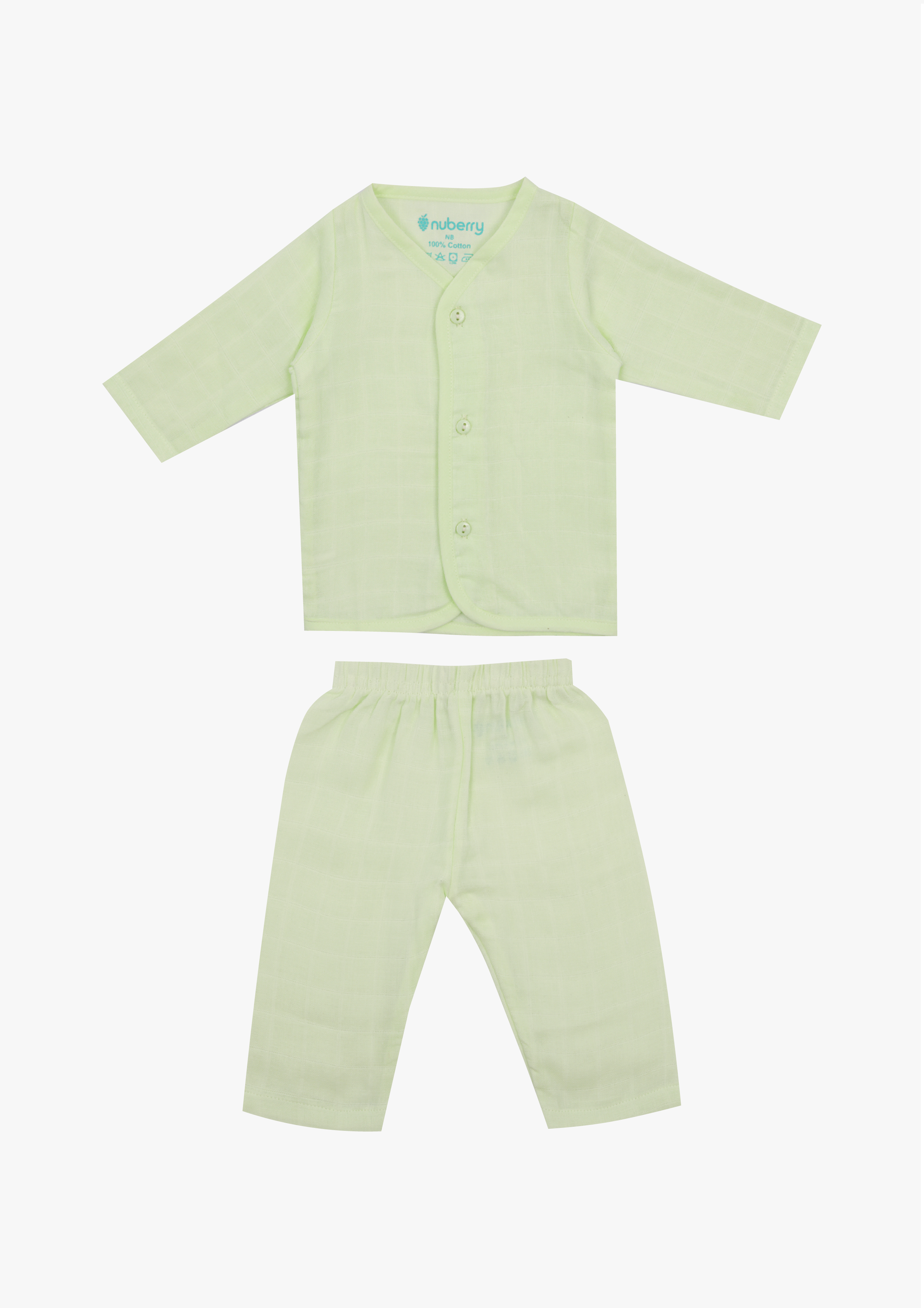 Nuberry Muslin Jabla Full Sleeve and Pants - Neubaby Stores