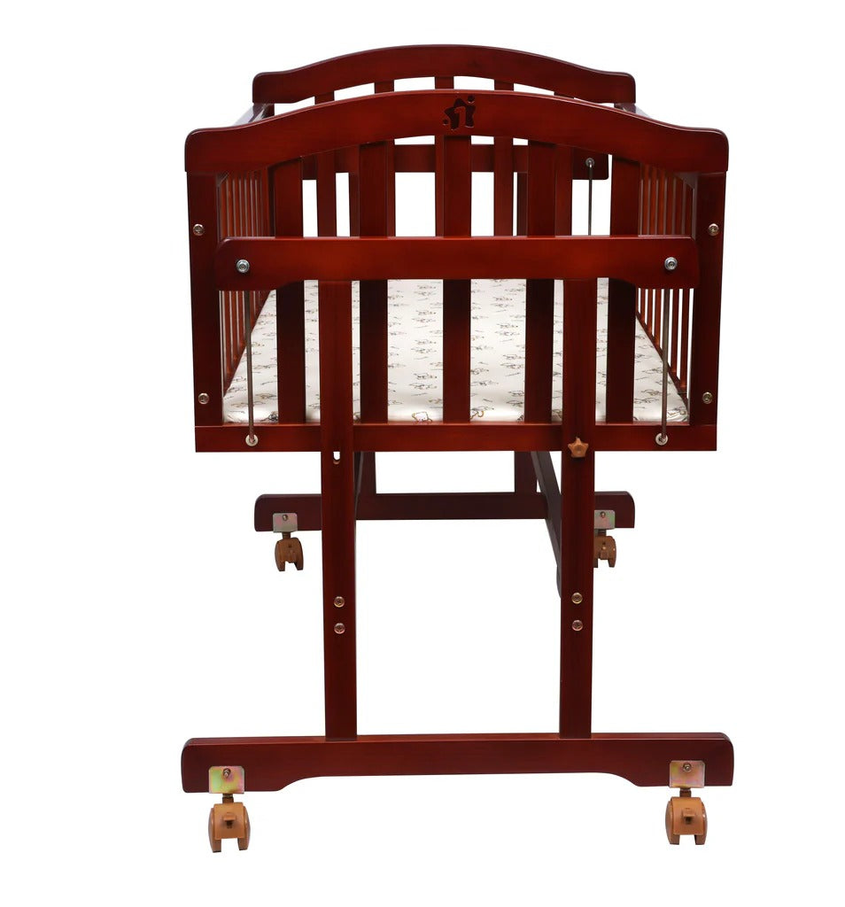 Wooden Cradle with Detachable Mosquito Net