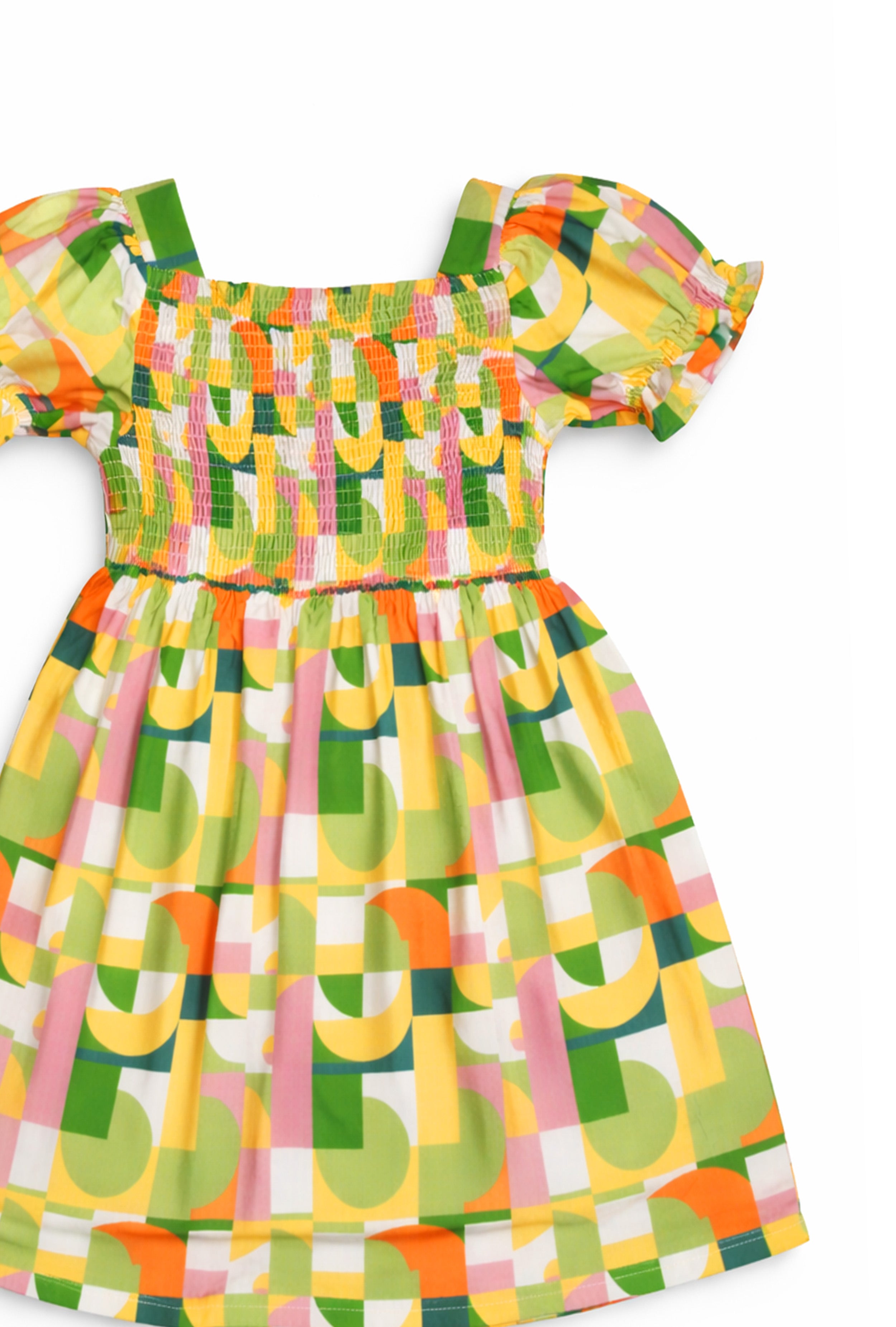 Nuberry Cotton Girls Dress | Multicolor