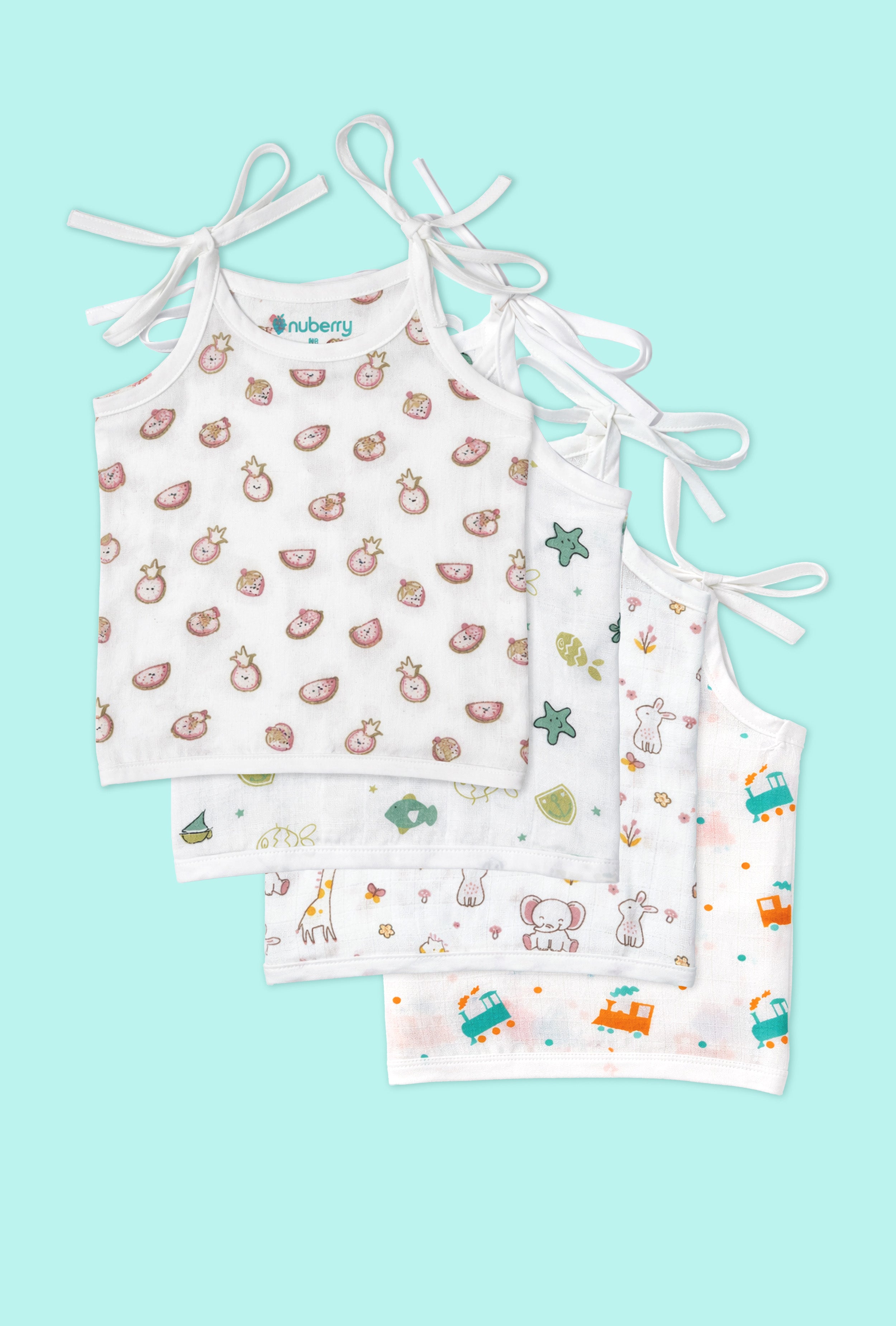 Made for First Comfort | Nuberry Newborn Muslin Upknot Jabla (Pack of 4)