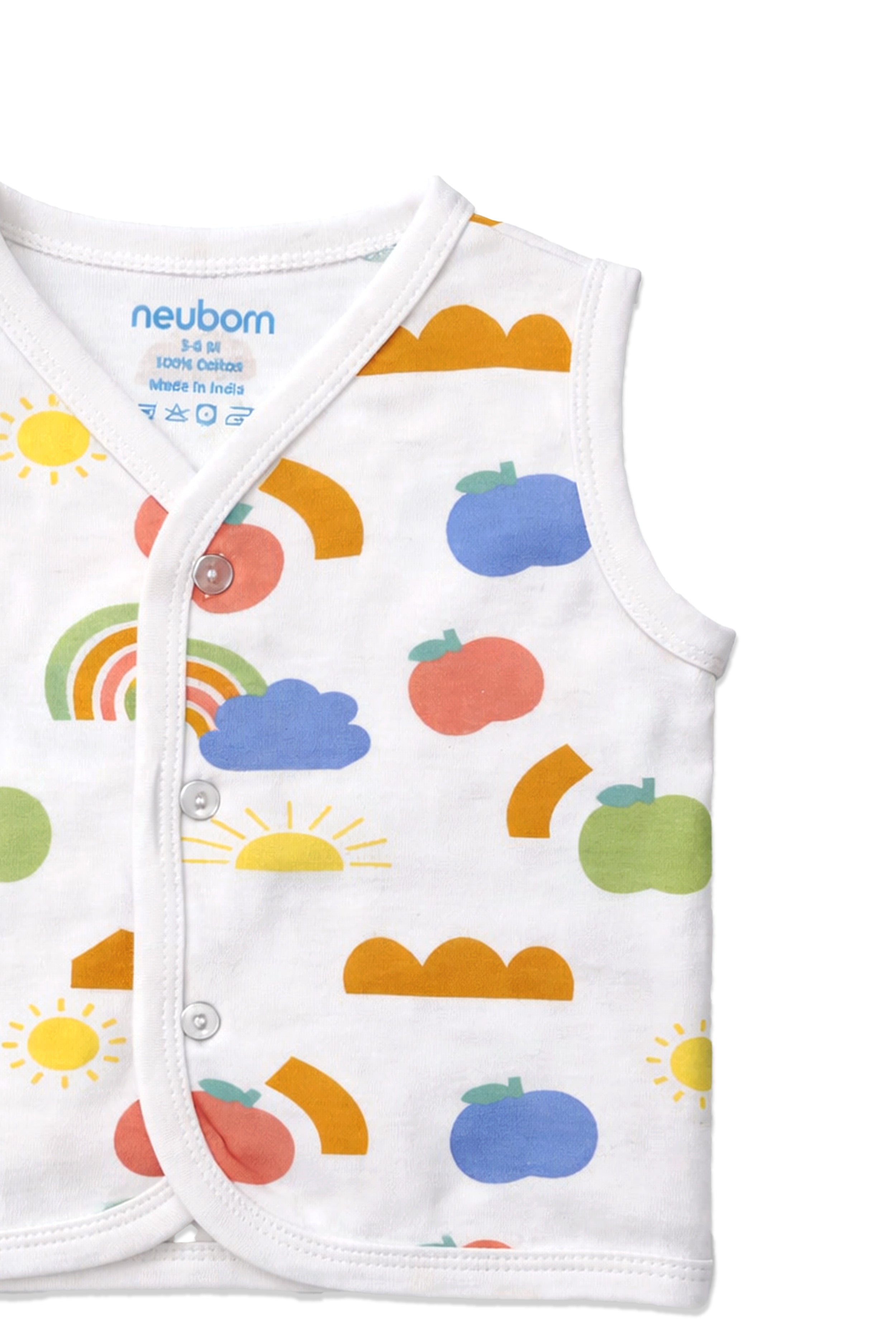 Nuberry Unisex Baby Open Vest (Pack of 3)