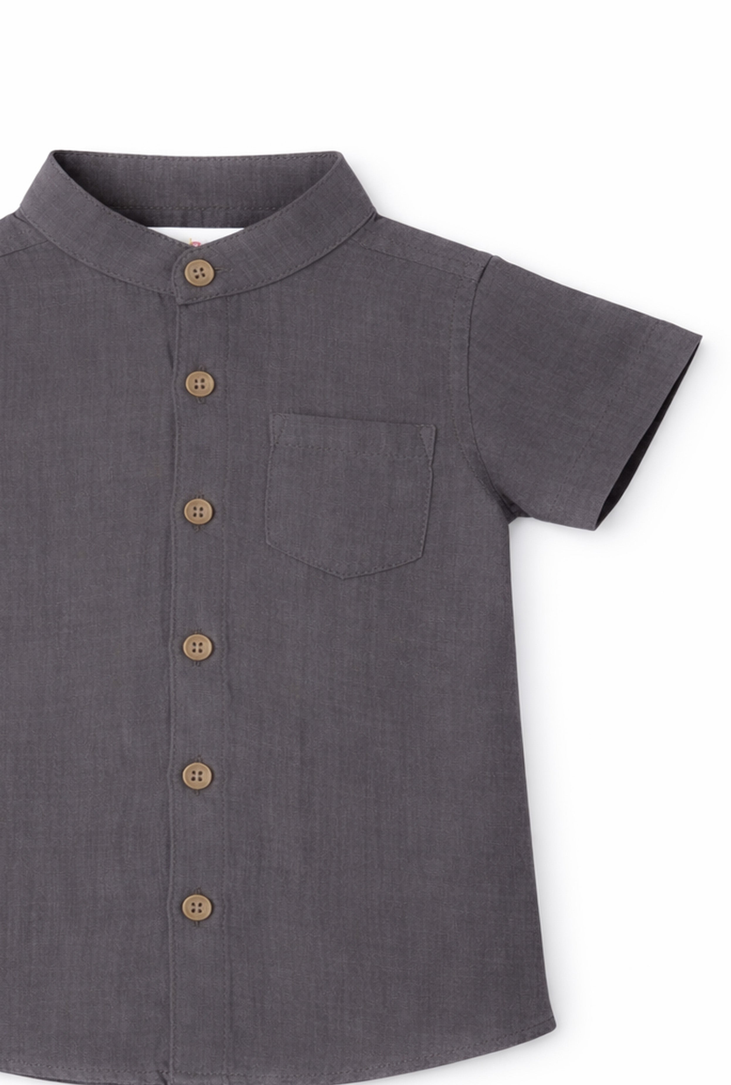 Nuberry Kids Half Sleeve Shirt | Sky Blue | Grey