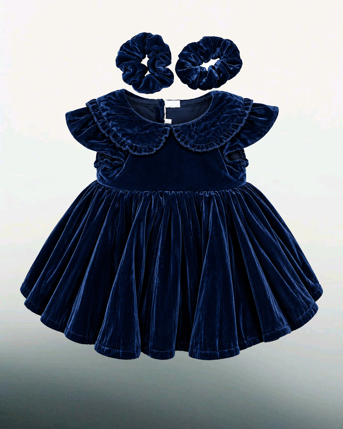 Nuberry Girls Emerald Green Velvet Frock with Matching Bow Handband