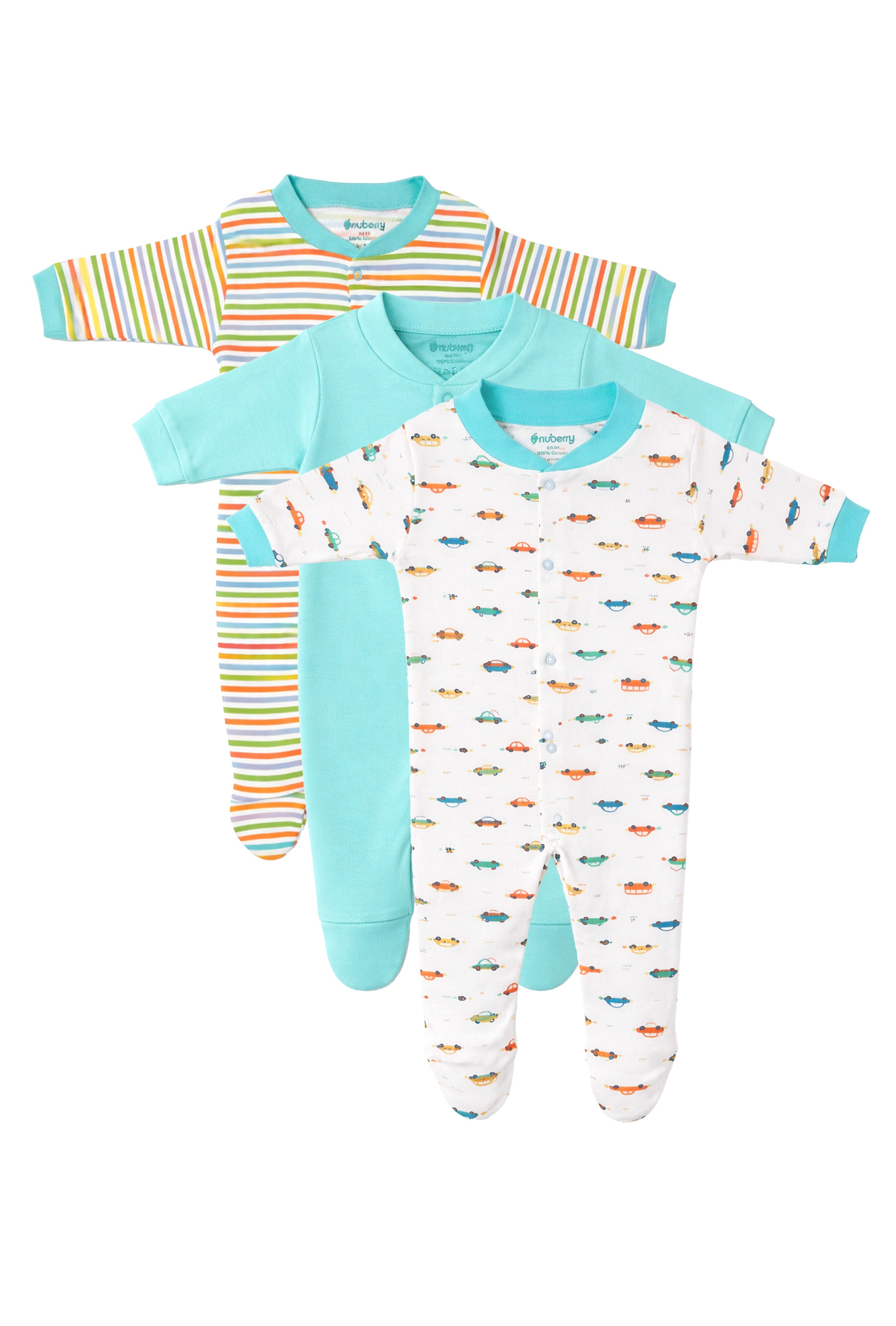 Chosen by Moms | Loved by Babies | Pure Cotton Sleep Suits (Pack of 3)