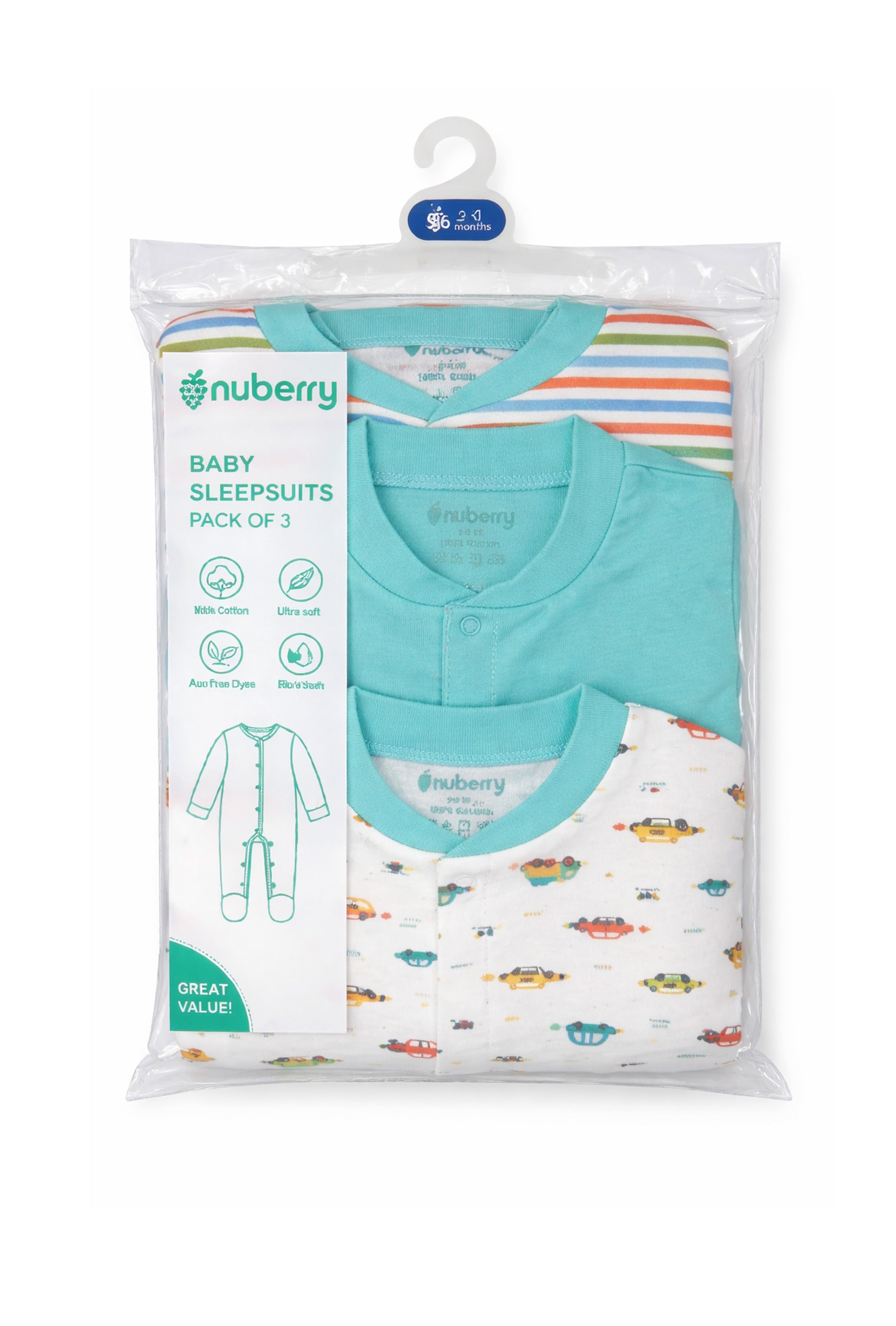 Chosen by Moms | Loved by Babies | Pure Cotton Sleep Suits (Pack of 3)