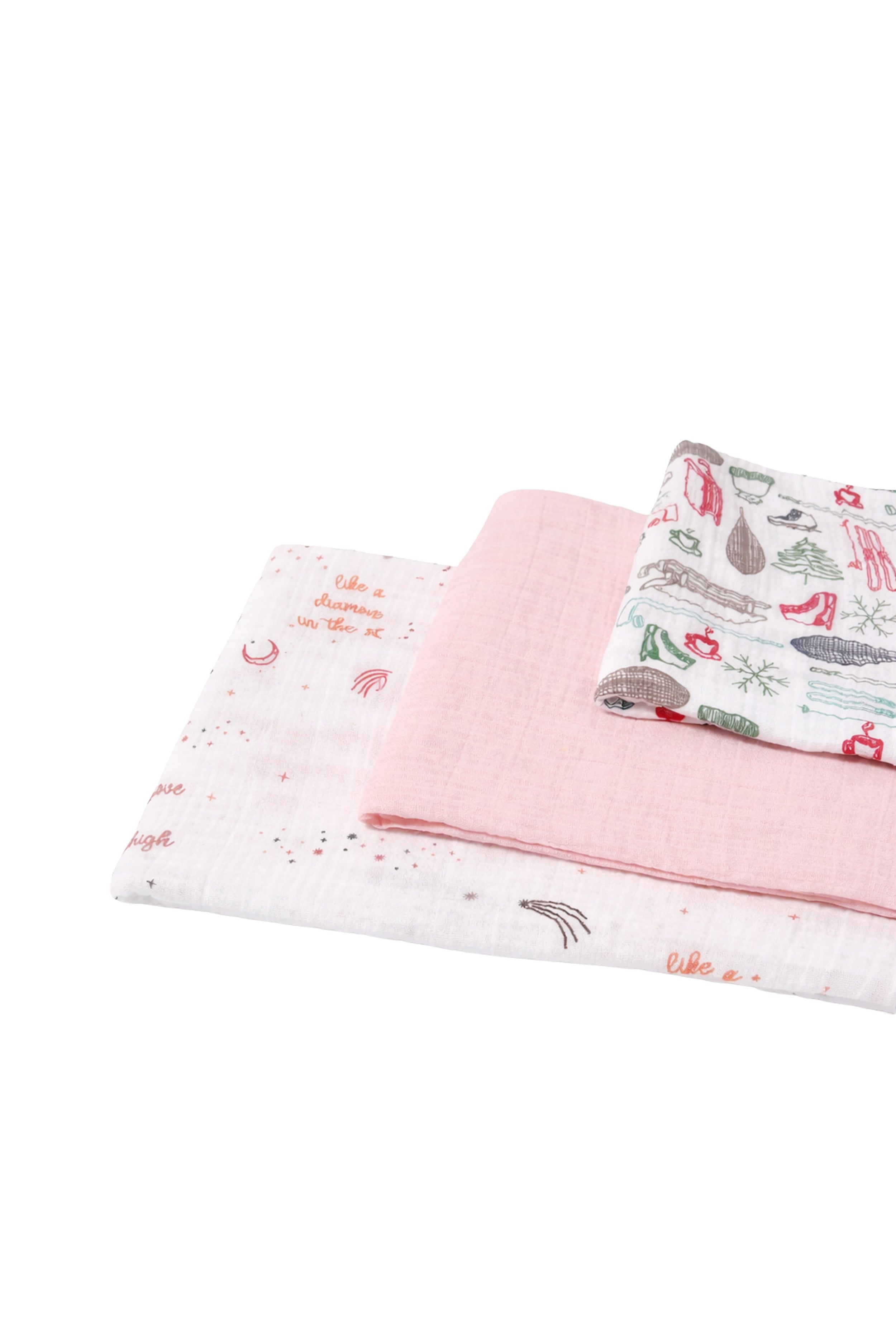 Pure Muslin Baby Swaddle I Light as Air, Soft as Love - Pack of 3