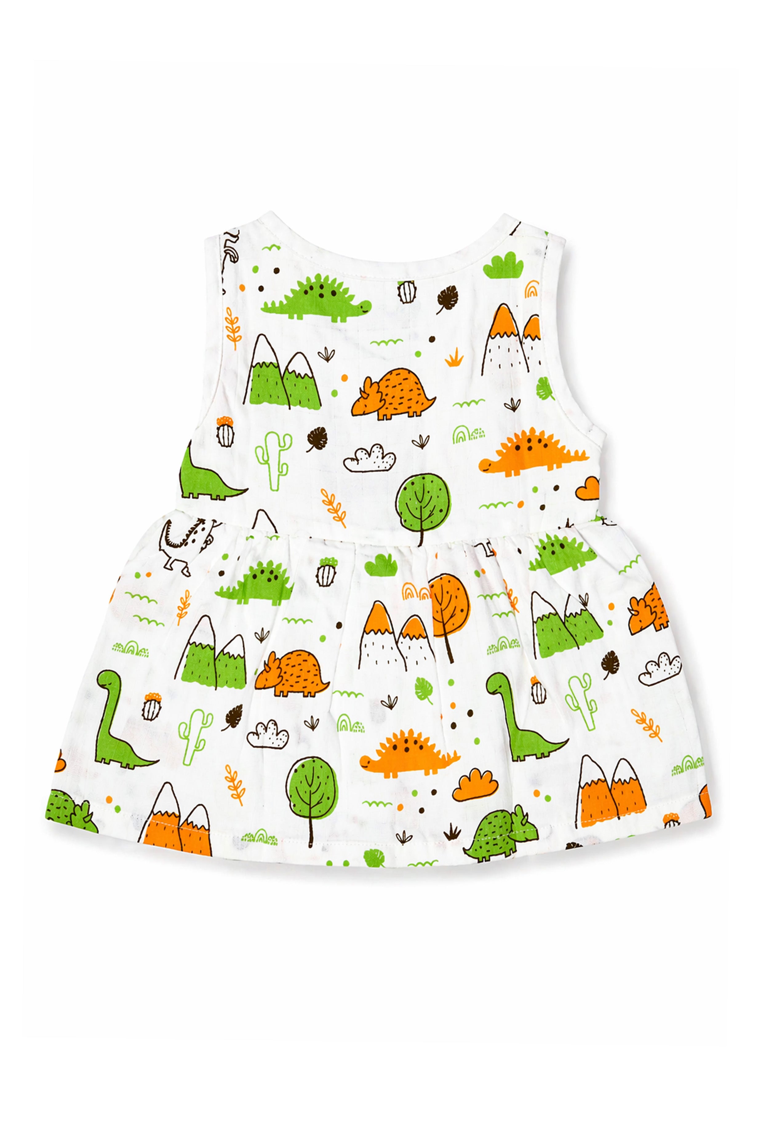 Nuberry Newborn Girls Sleeveless Muslin Frock