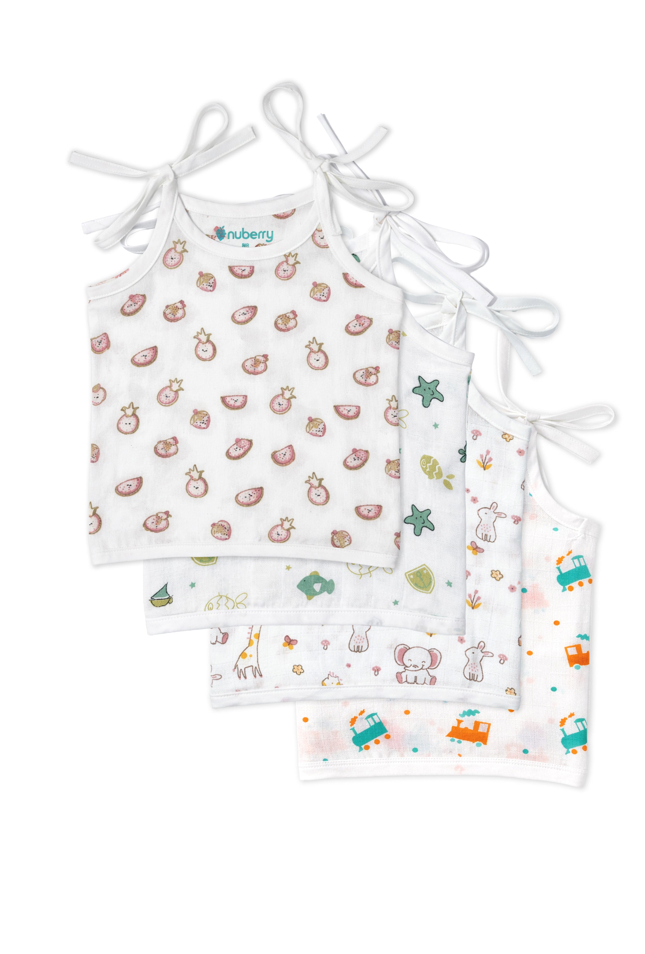 Made for First Comfort | Nuberry Newborn Muslin Upknot Jabla (Pack of 4)