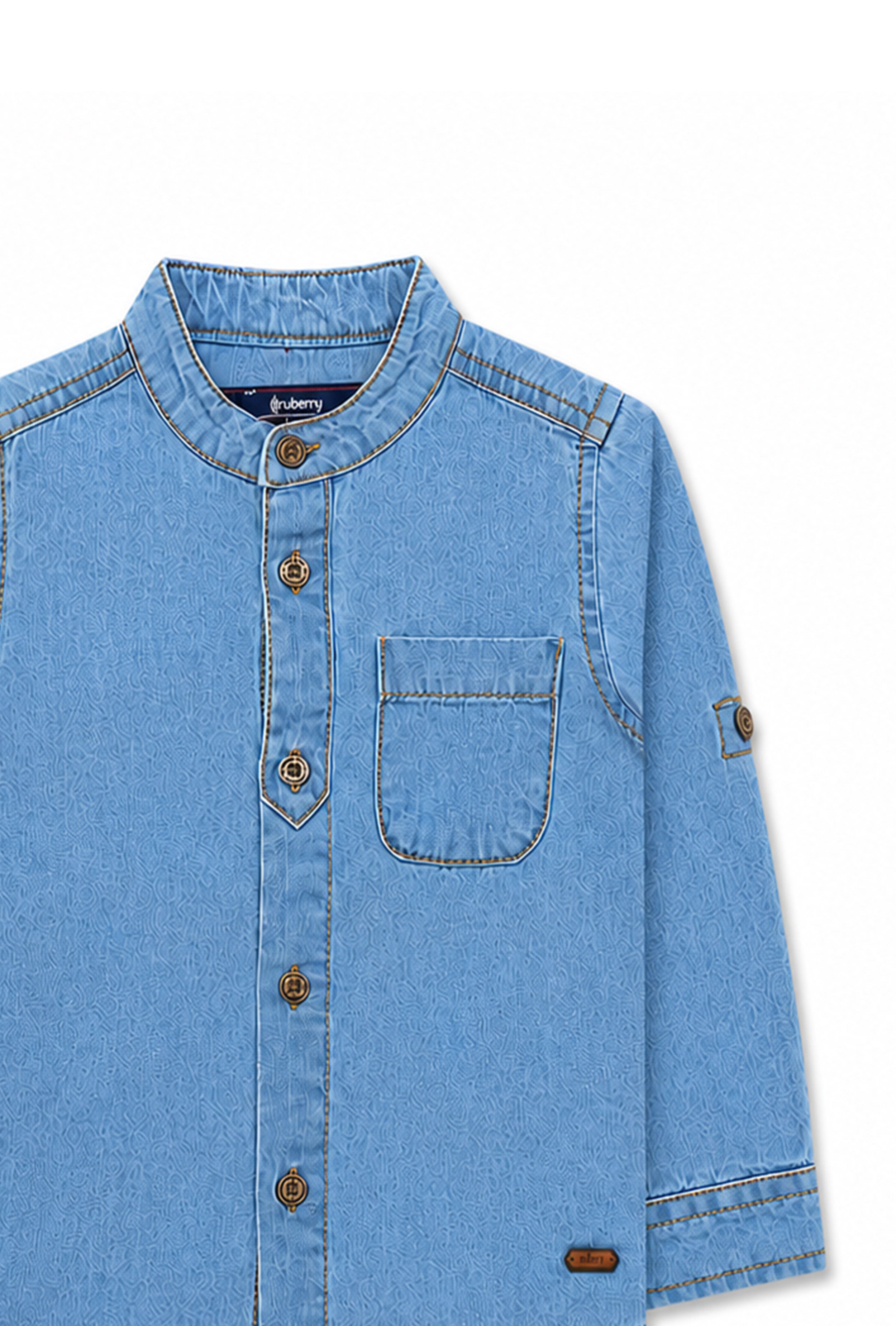 Nuberry Boys Premium Denim Full Sleeve Shirt | Smart Style | Everyday Comfort