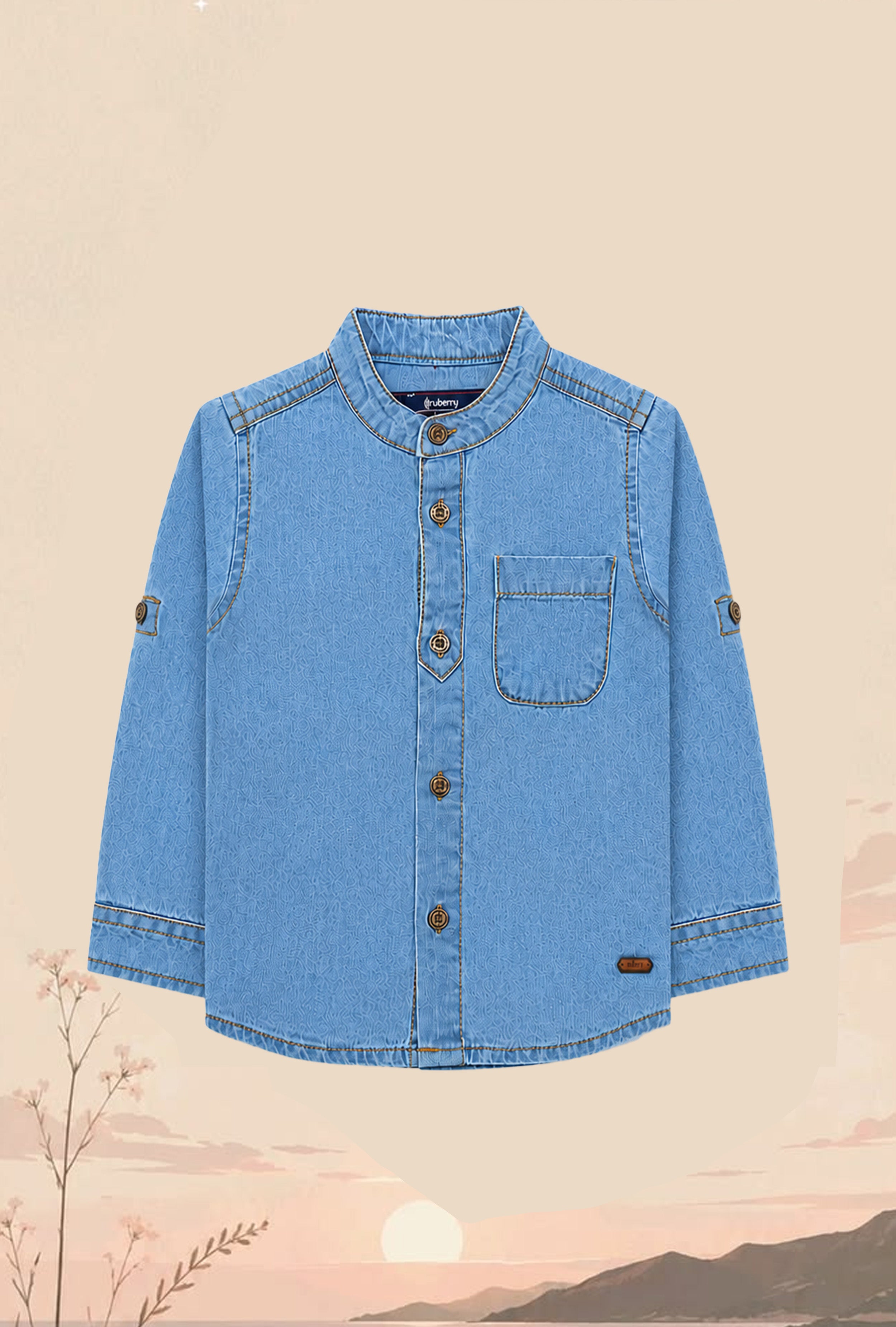 Nuberry Boys Premium Denim Full Sleeve Shirt | Smart Style | Everyday Comfort