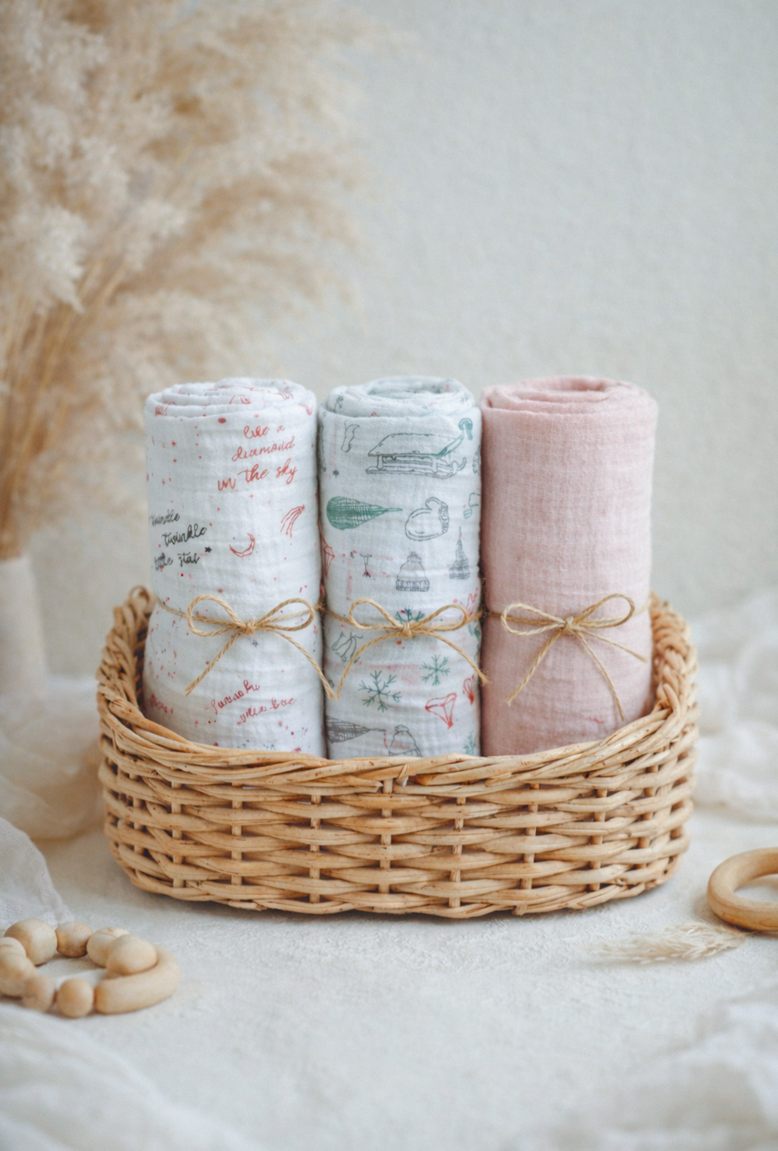 Pure Muslin Baby Swaddle I Light as Air, Soft as Love - Pack of 3