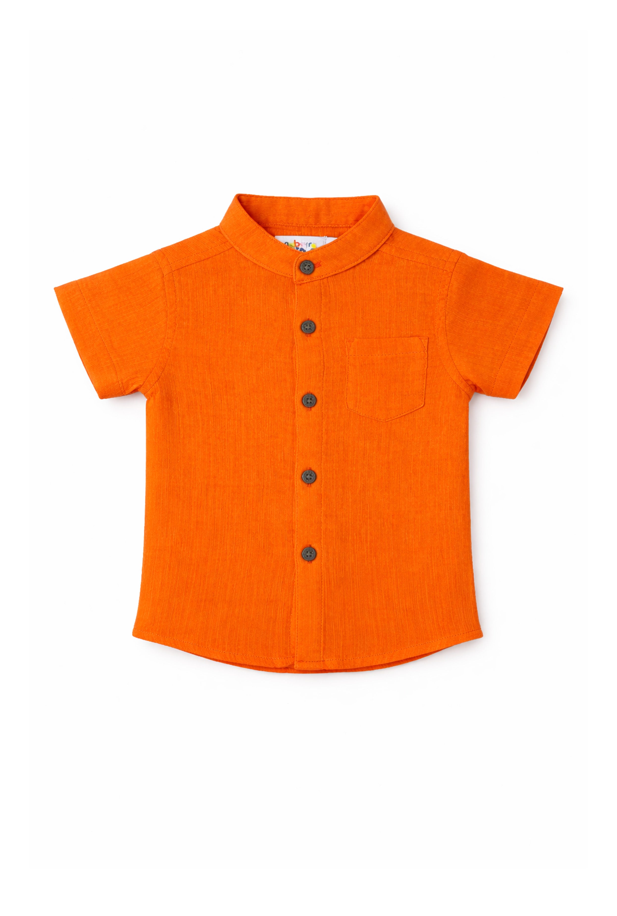 Nuberry Kids Half Sleeve Shirt | Sky Blue | Orange