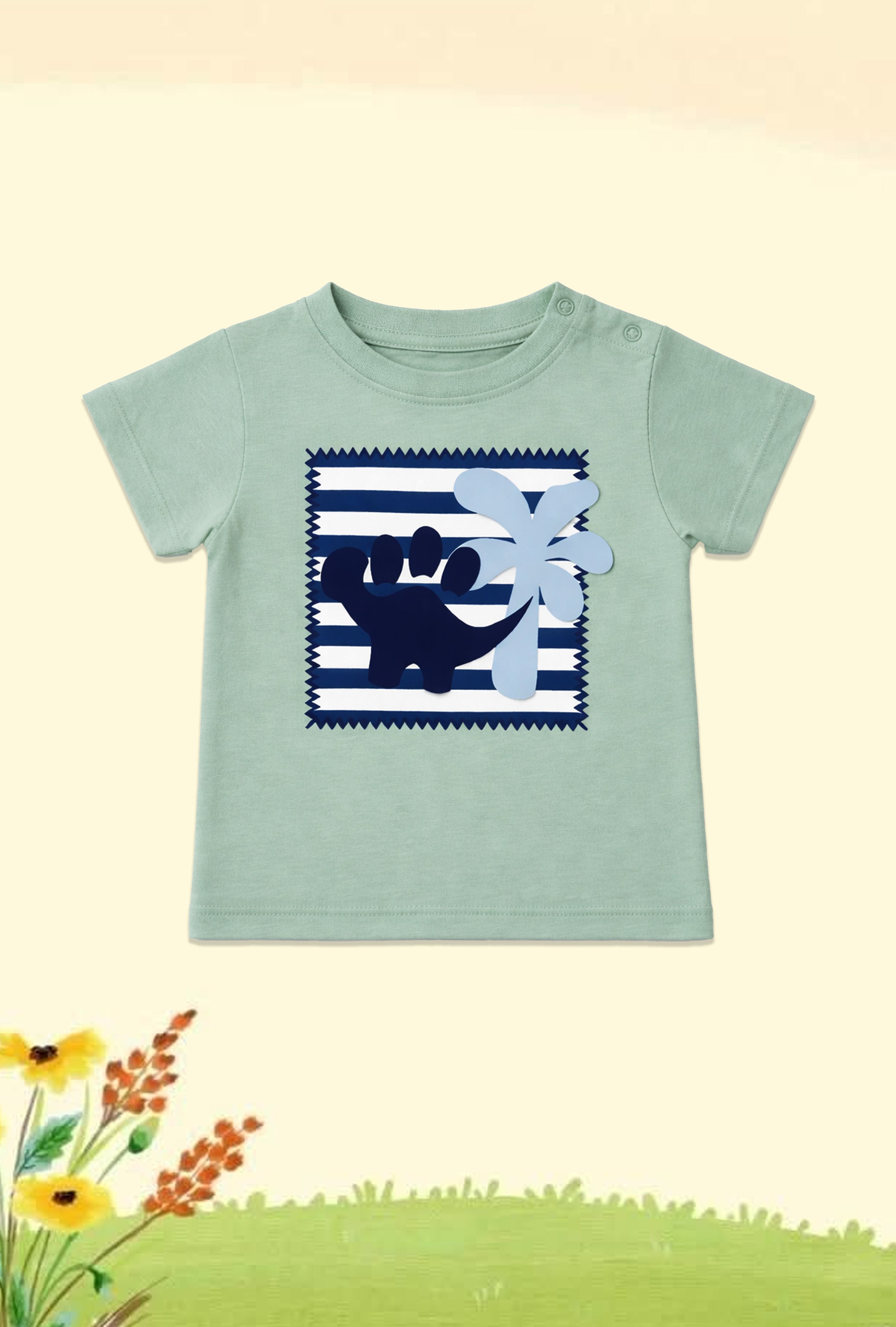 Tiny Roars, Big Style | Nuberry Mint Green Dino T-Shirt