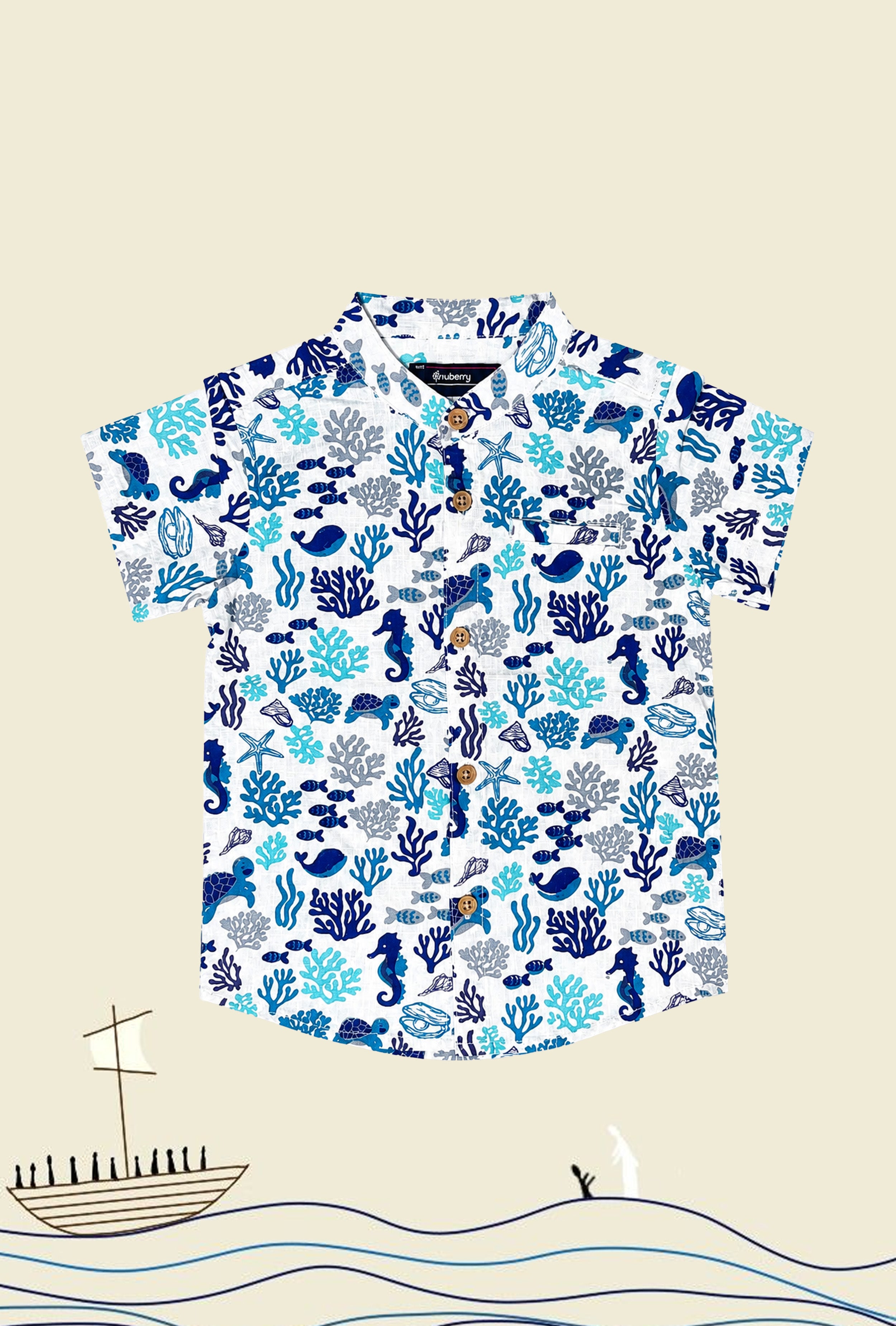Nuberry Boys Half Sleeve Shirt | Playful Prints for Joyful Moments