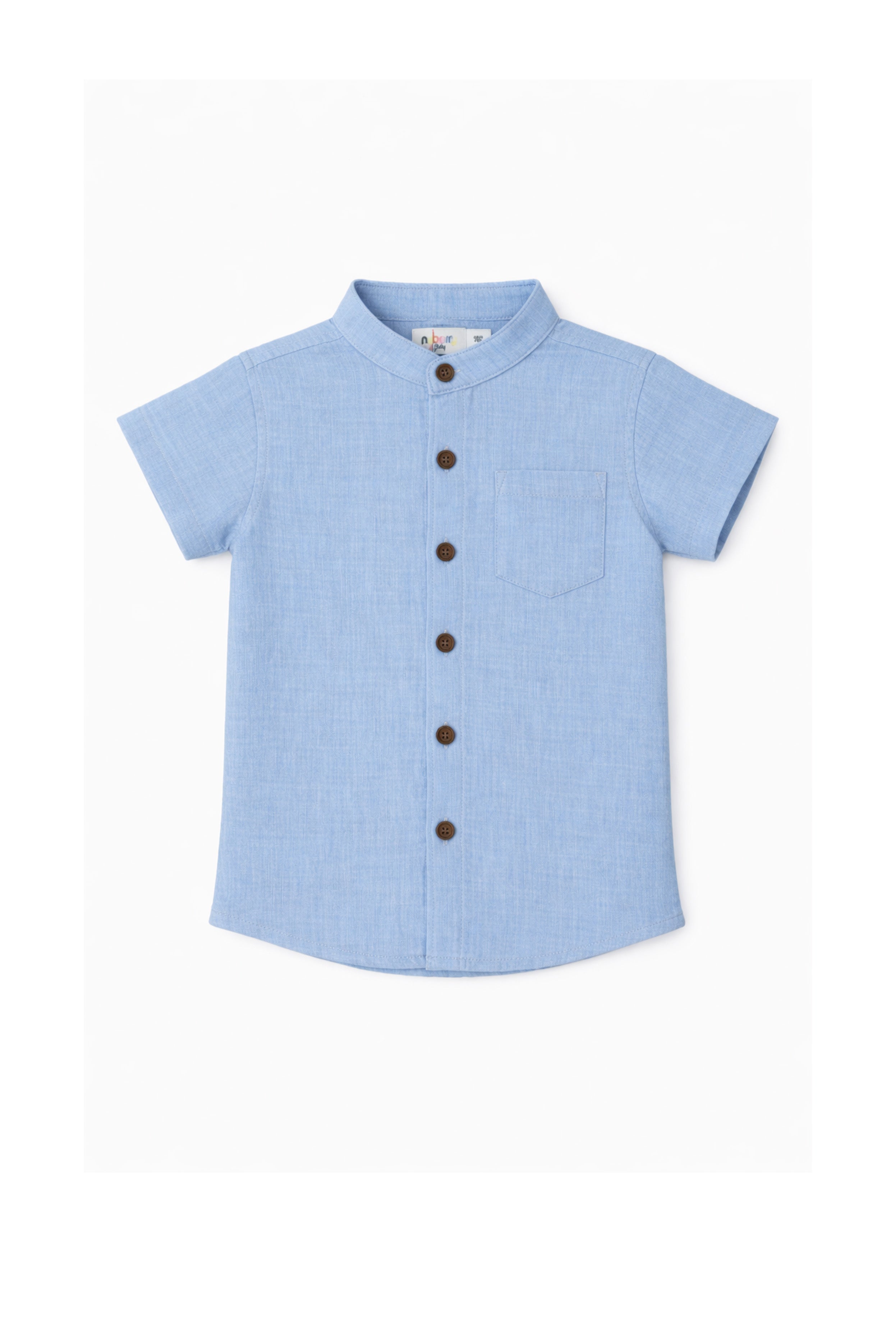 Nuberry Kids Half Sleeve Shirt | Sky Blue