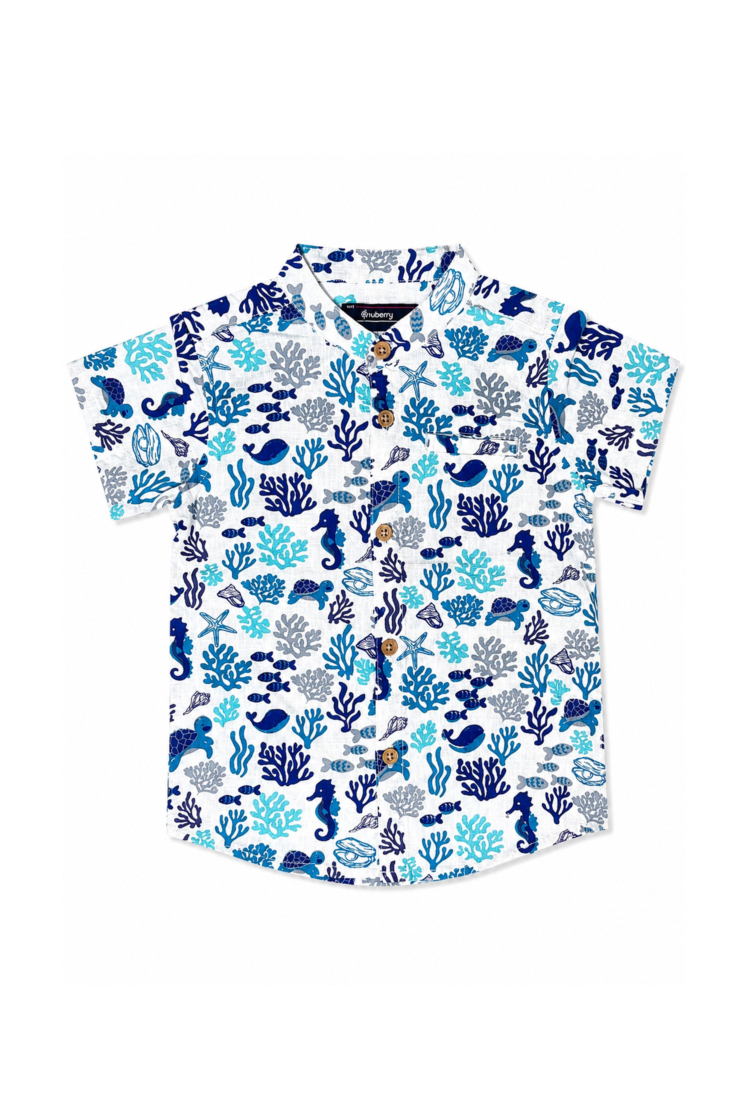 Nuberry Boys Half Sleeve Shirt | Playful Prints for Joyful Moments