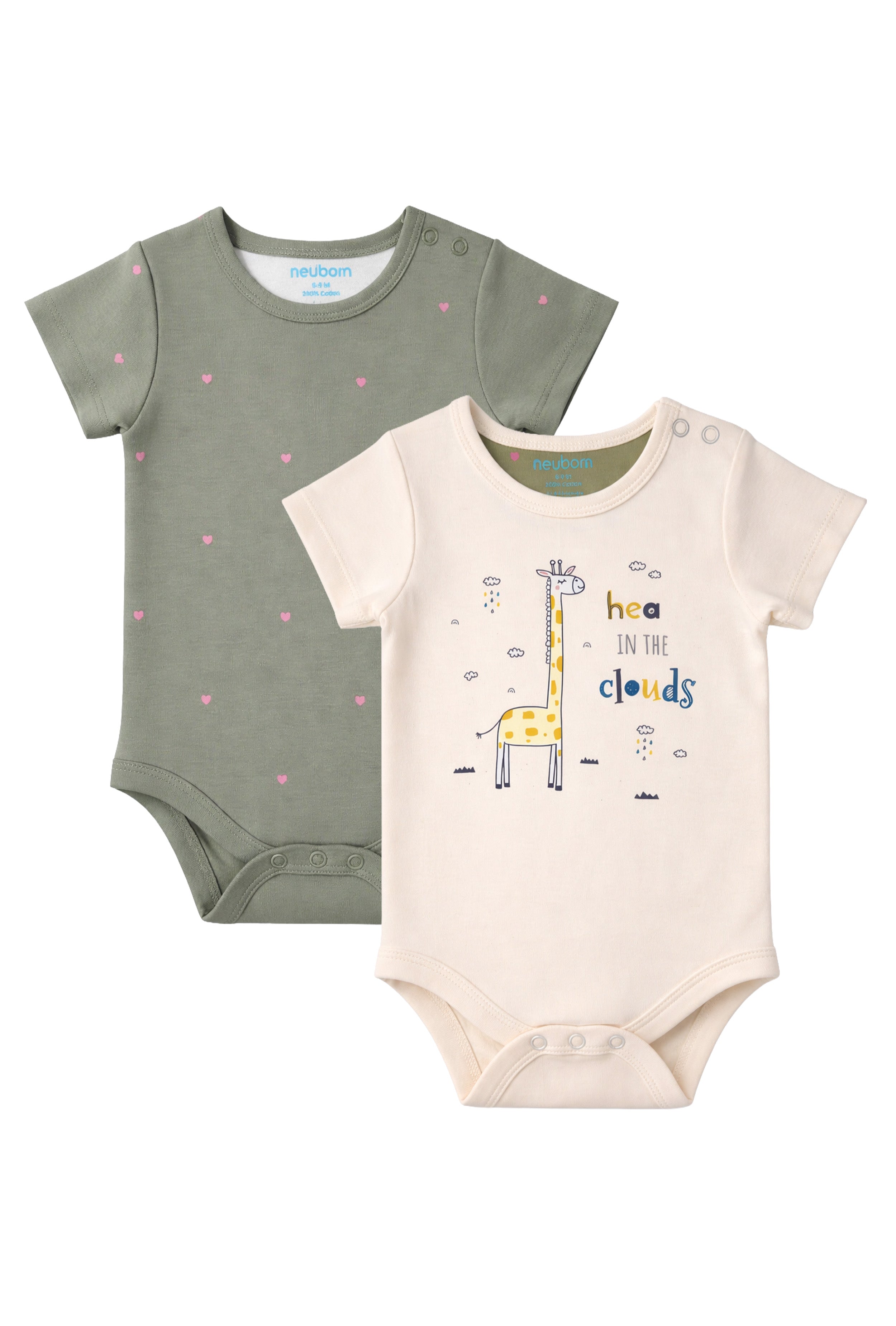 Gentle on Baby Skin | Trusted by Parents | Nuberry Unisex Bodysuit Set of 2