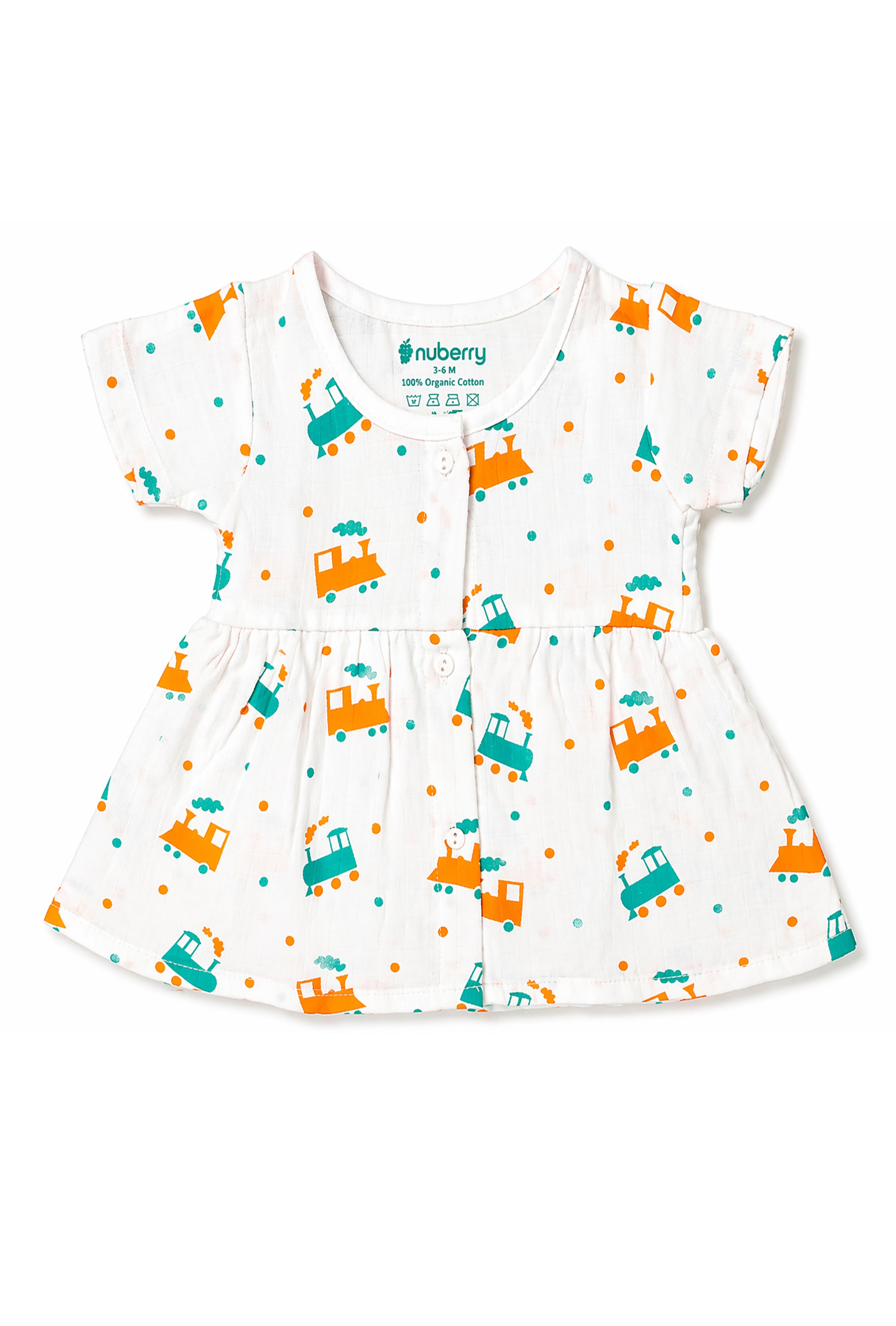 Nuberry Newborn Girls | Half Sleeve | Muslin Frock