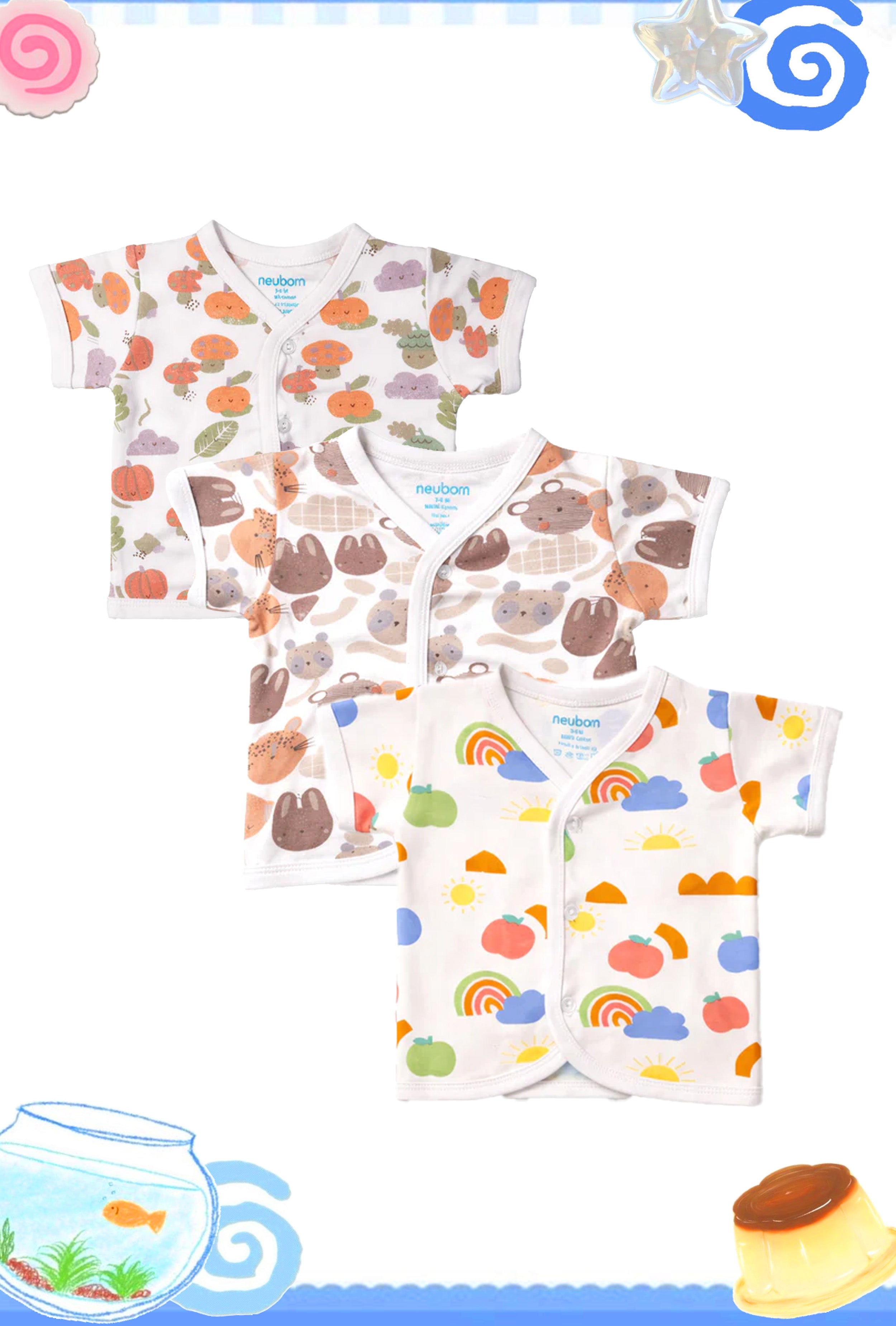 Nuberry Baby Unisex Open Vest | Pack of 3