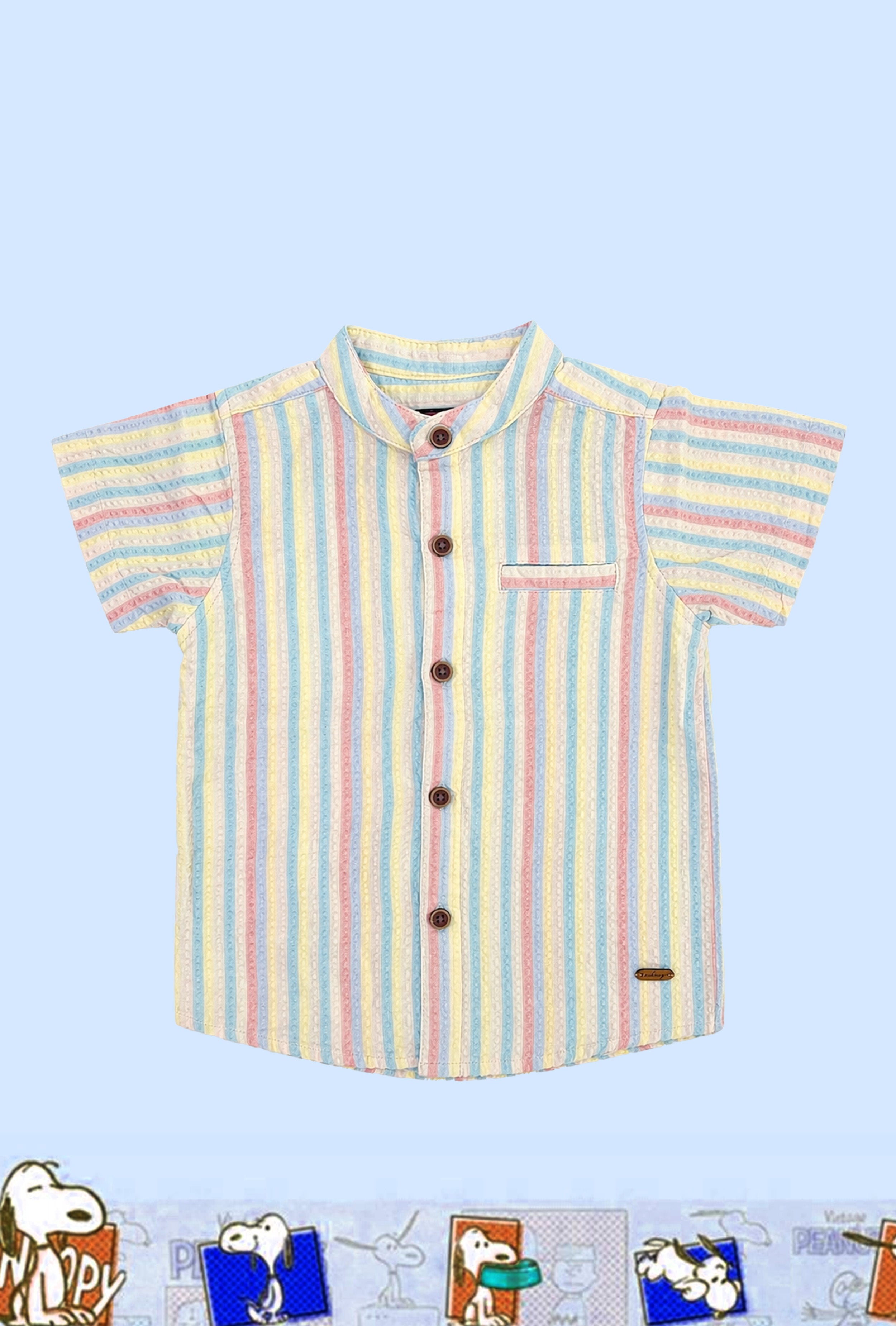 Little Sunshine Vibes | Colorful Stripe Boys Shirt