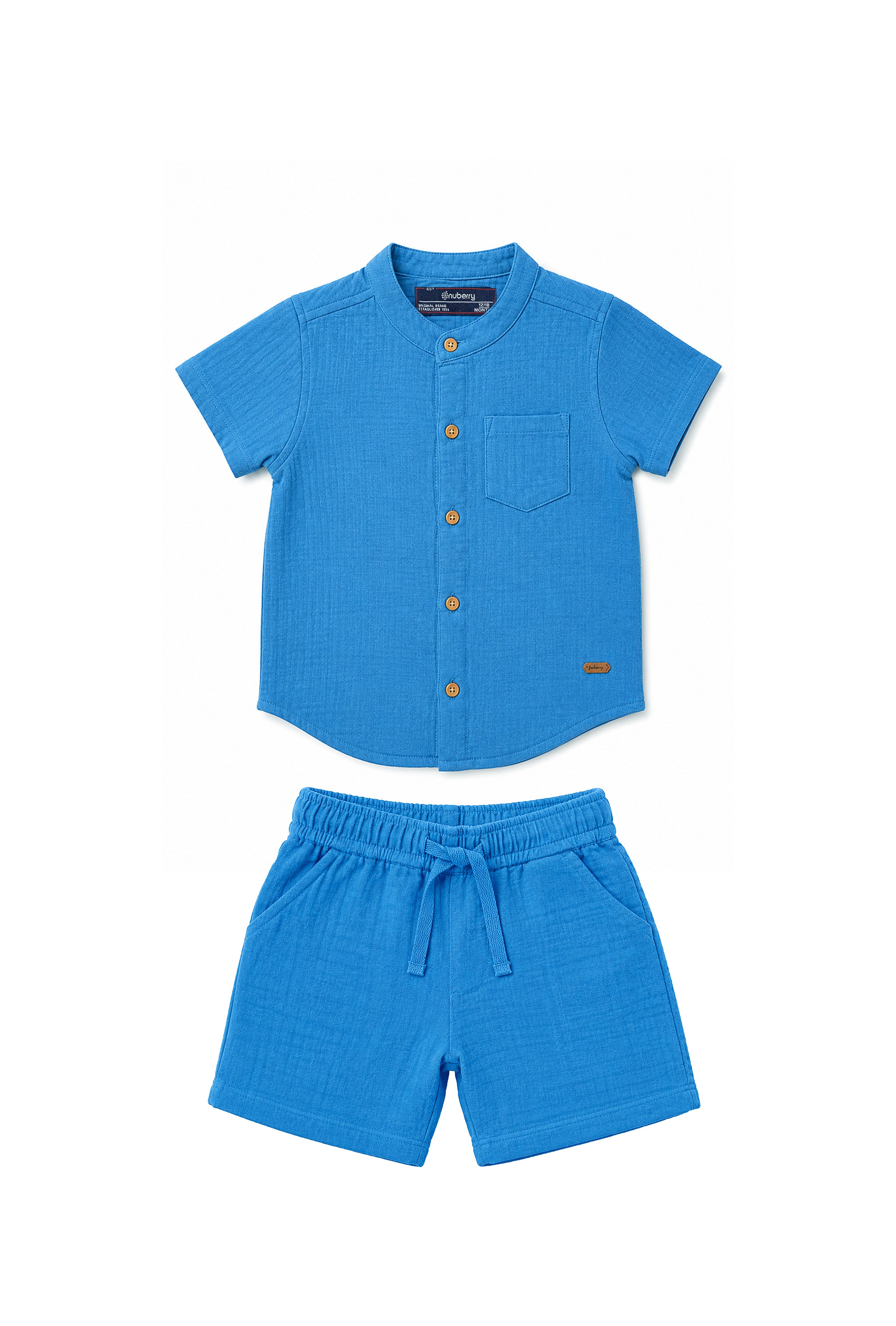 Little Explorer Blue Boys Top & Bottom Set – Soft & Stylish Outfit