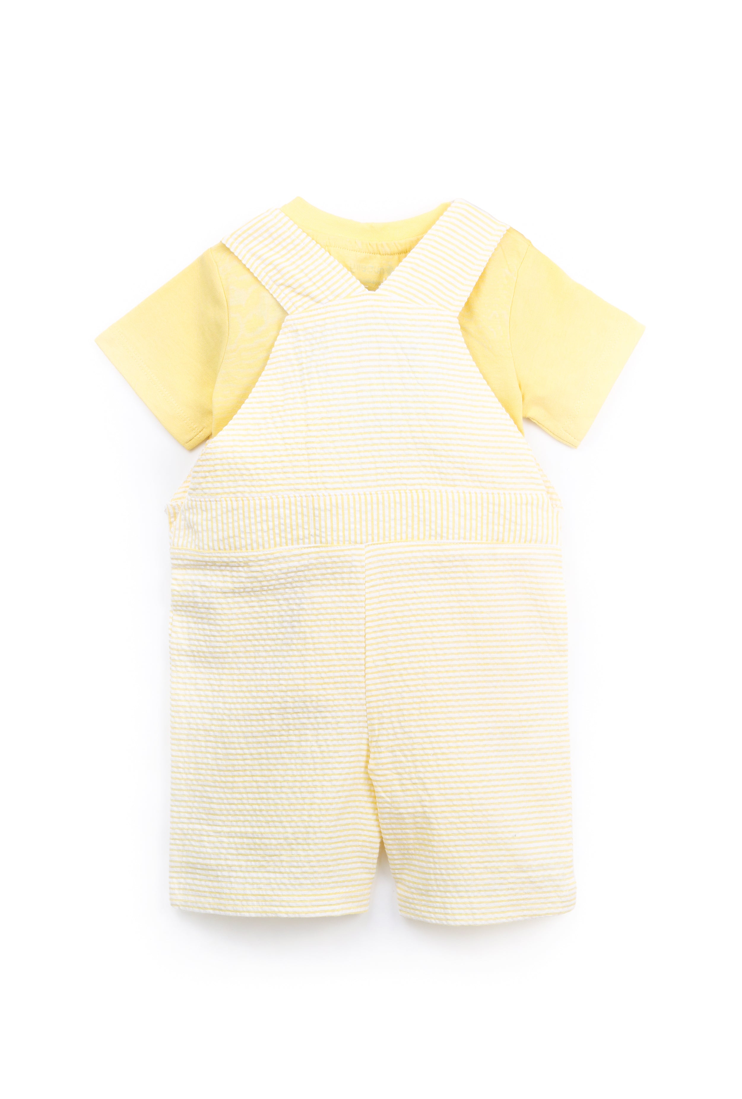 NUBERRY KIDS - BOY SEERSUCKER DUNGAREE YELLOW