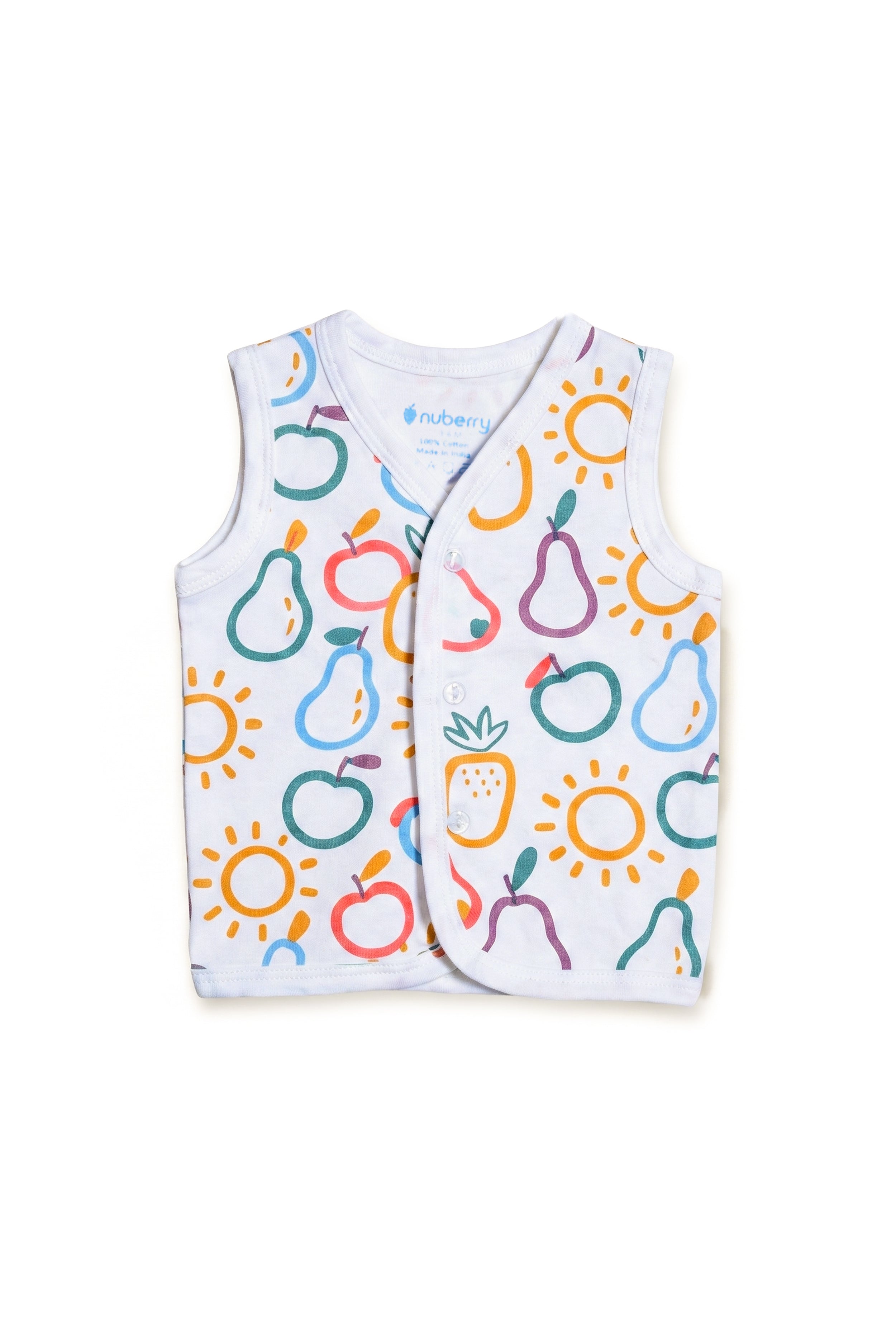 Nuberry Unisex Baby Open Vest (Pack of 2)