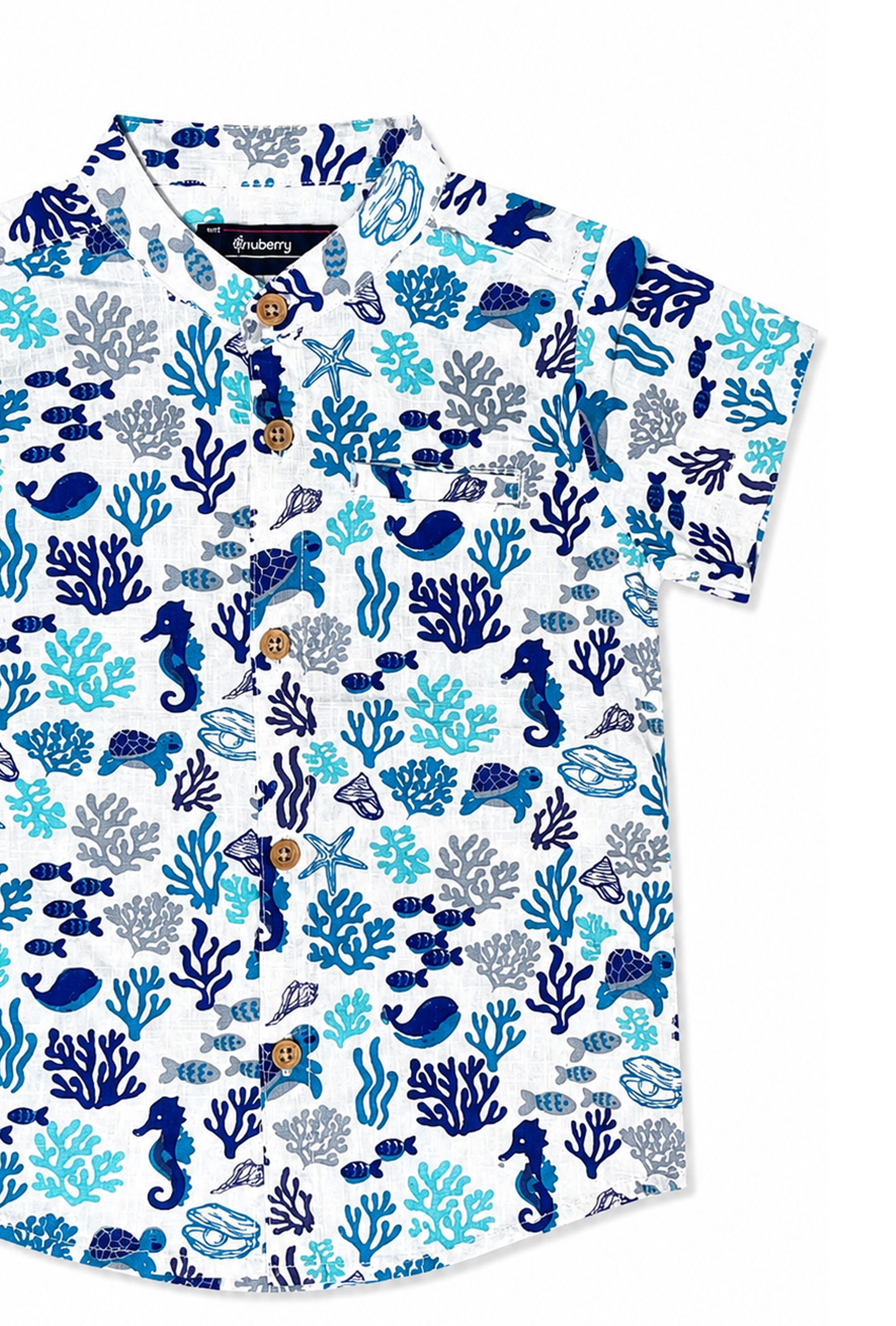 Nuberry Boys Half Sleeve Shirt | Playful Prints for Joyful Moments