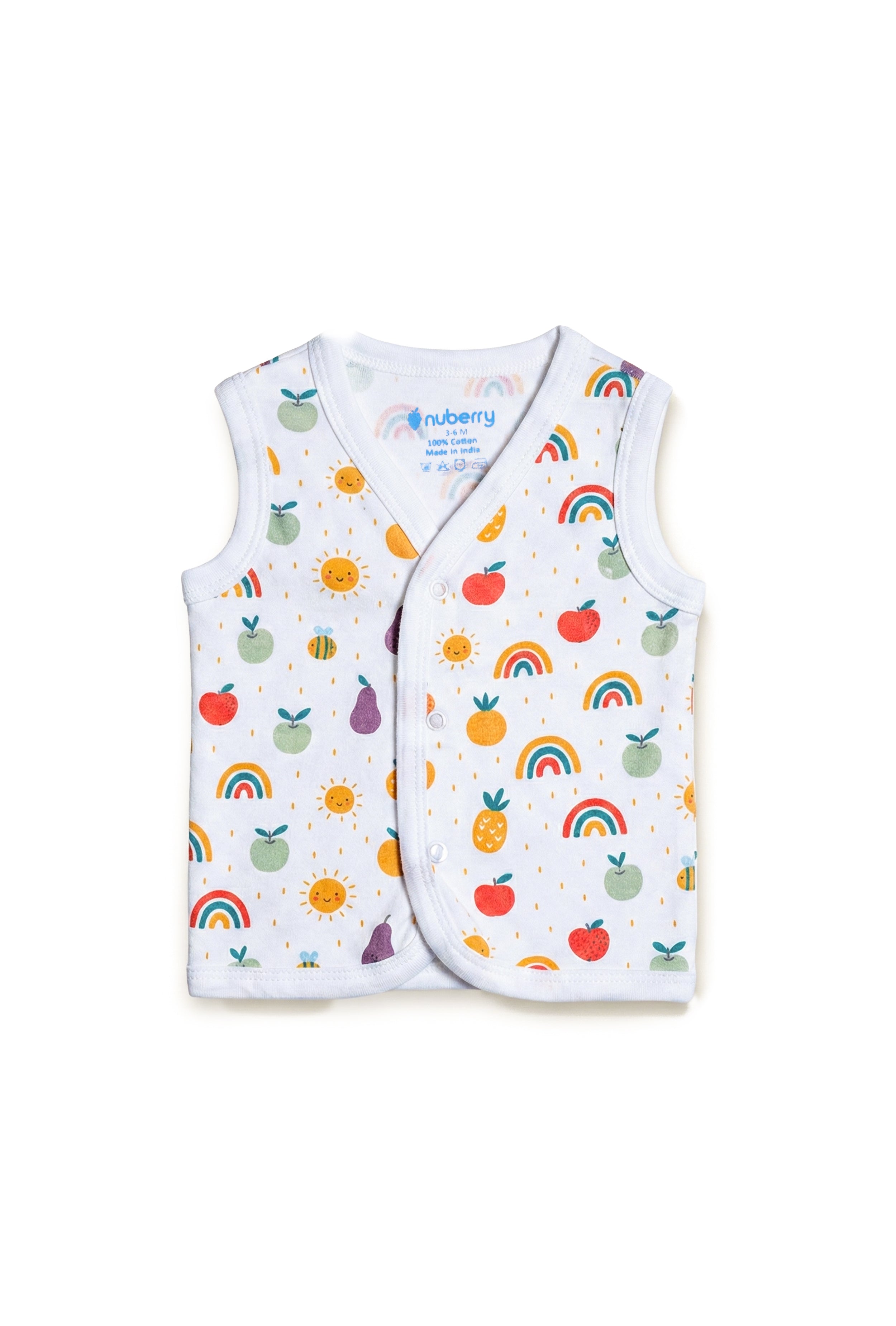 Nuberry Unisex Baby Open Vest (Pack of 2)