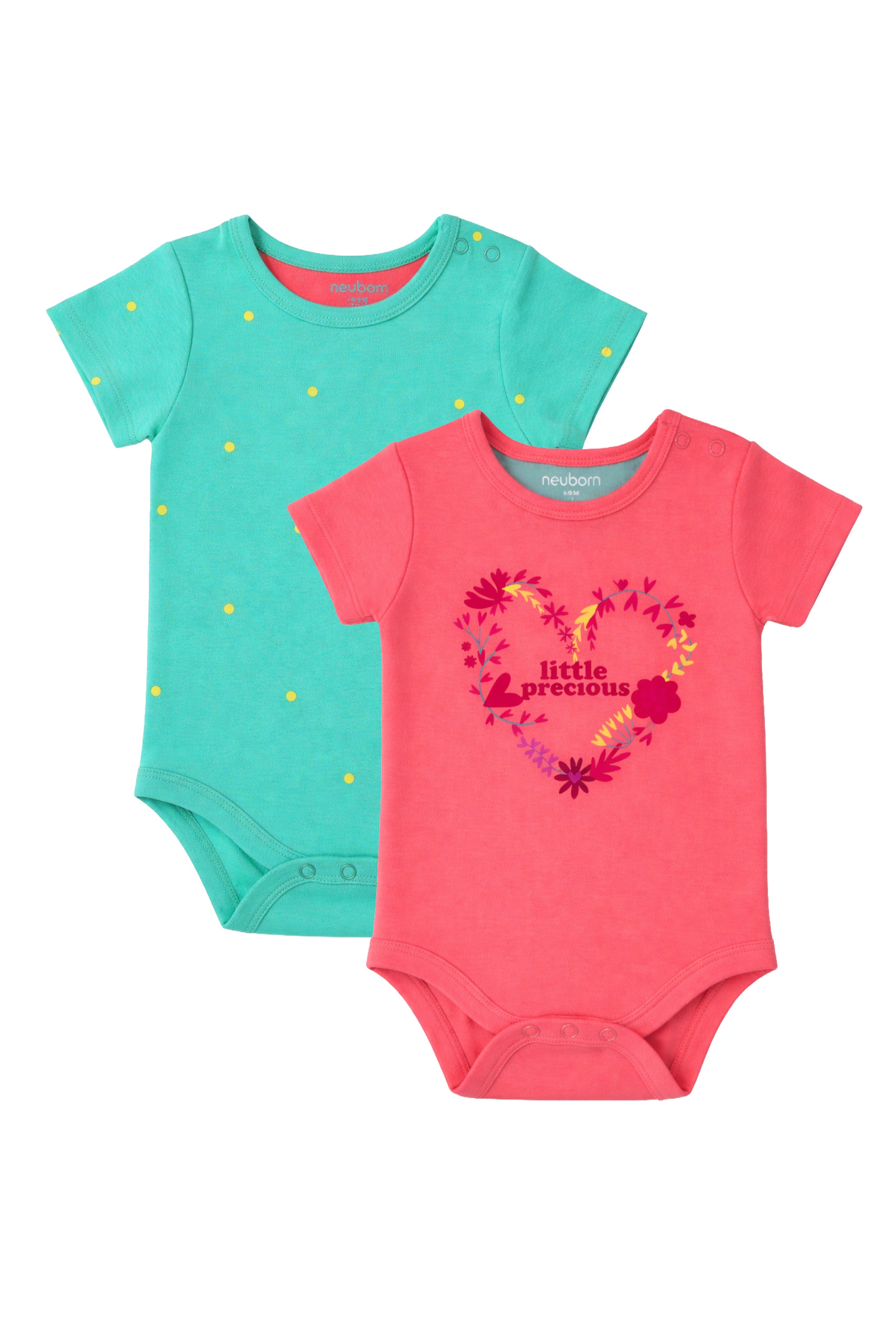 Gentle on Baby Skin | Trusted by Parents | Nuberry Unisex Bodysuit Set of 2