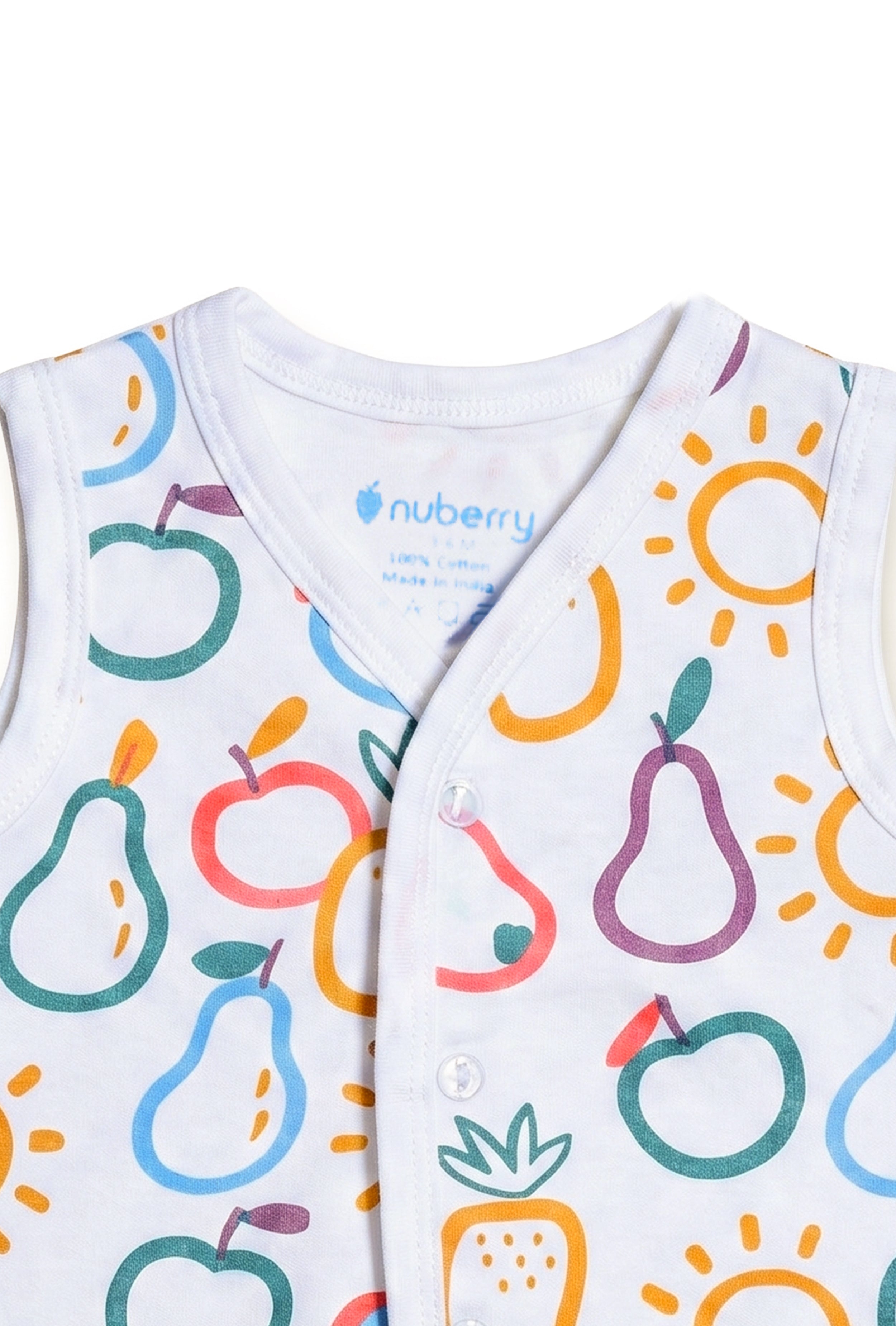 Nuberry Unisex Baby Open Vest (Pack of 2)