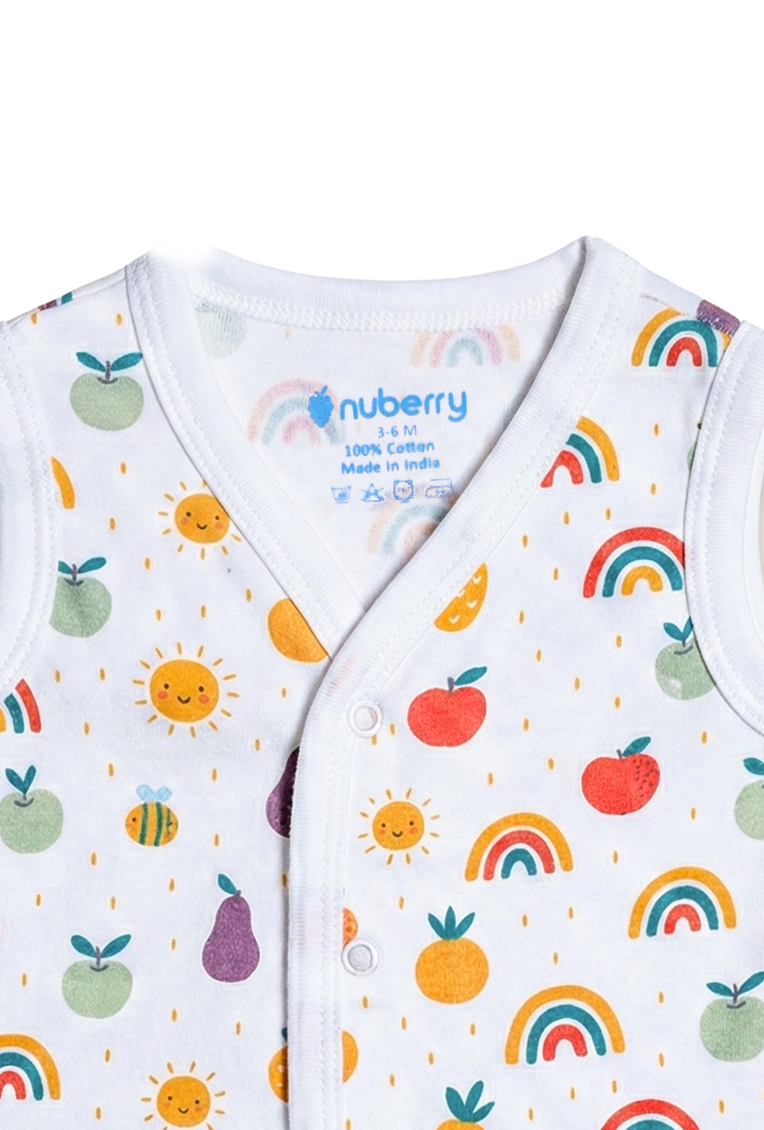 Nuberry Unisex Baby Open Vest (Pack of 2)