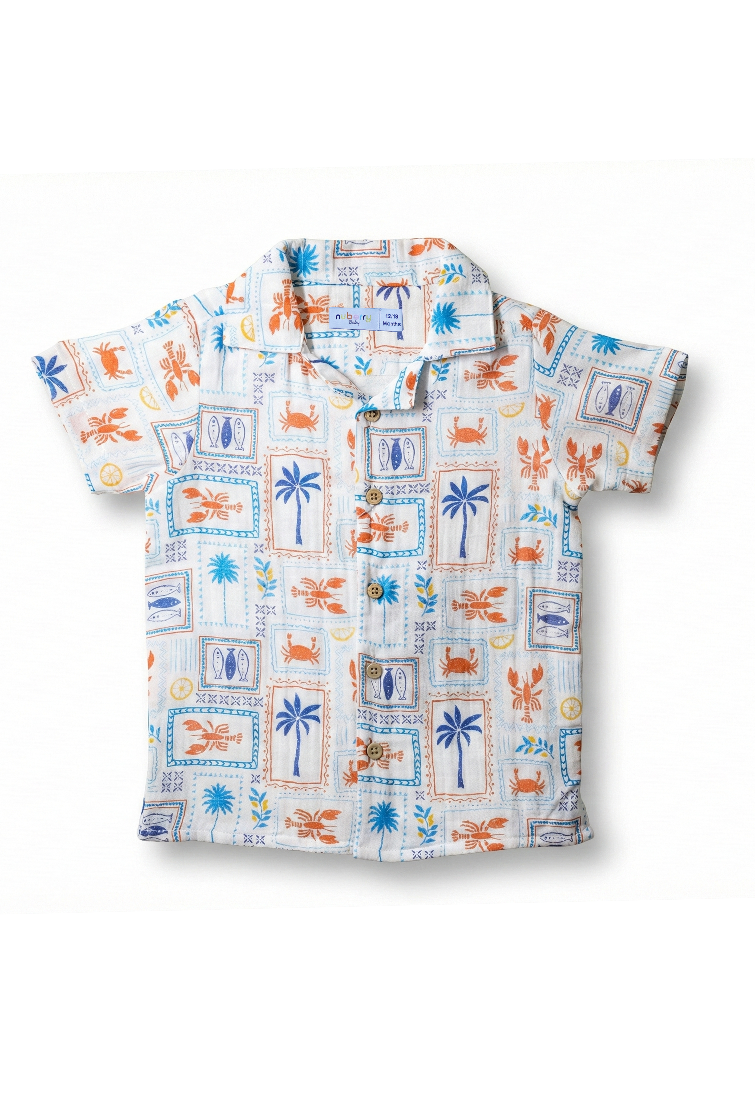 Nuberry Baby Boys Orange Shirt
