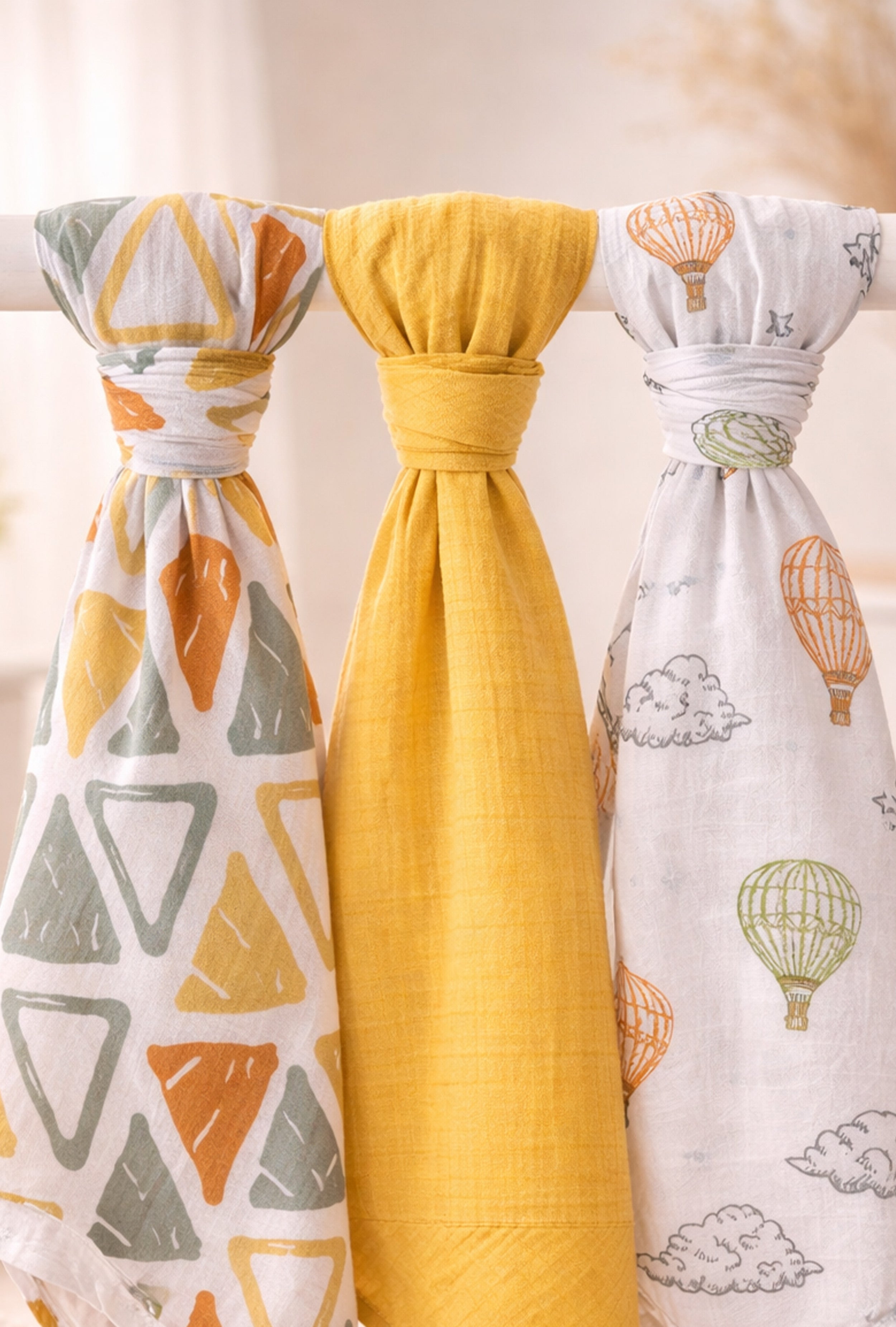 Light as Air, Soft as Love | Nuberry Baby Swaddle - Pack of 3