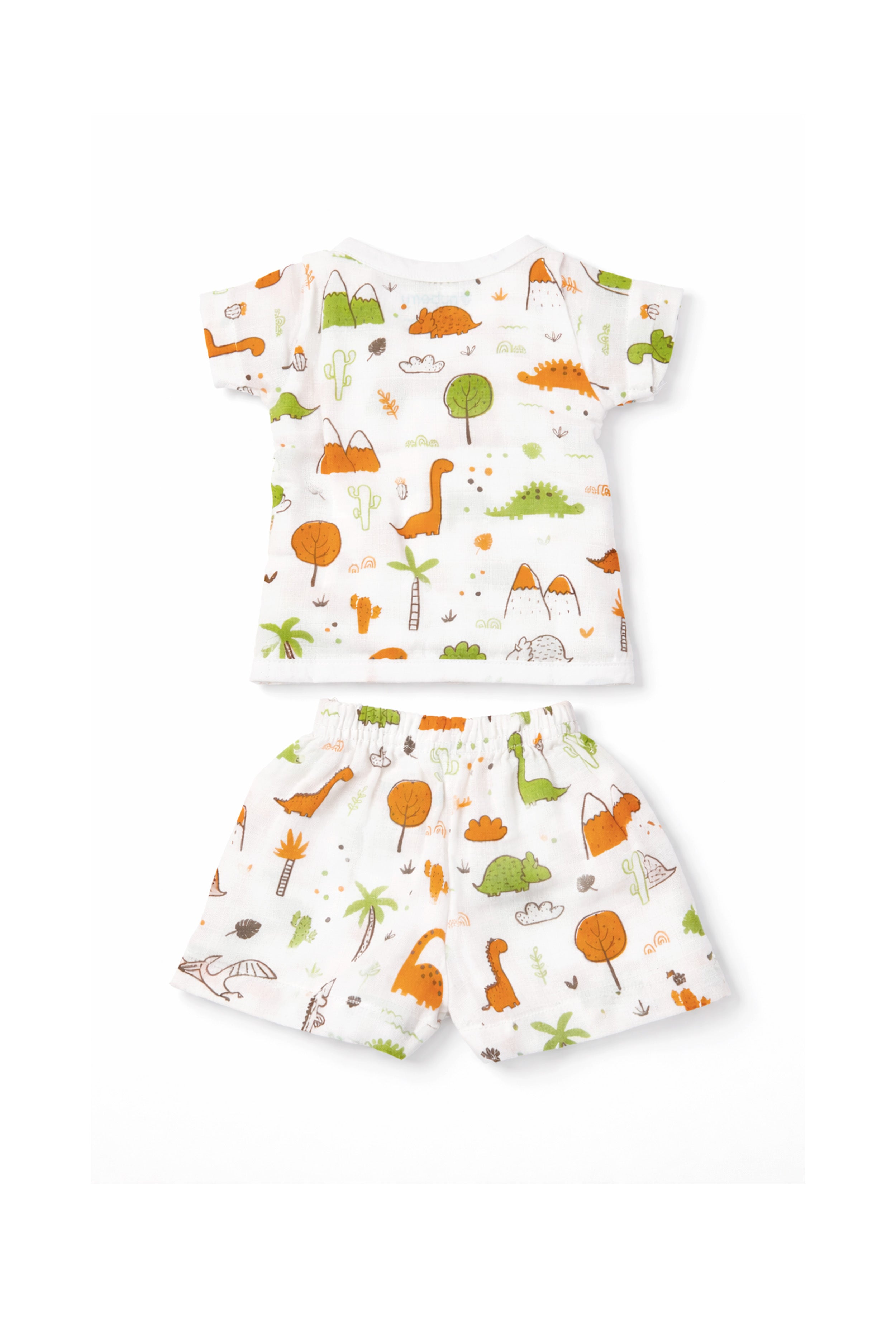 Tiny Beginnings, Wrapped in Love | Muslin Jabla & Shorts Set | Dinosaurs Print