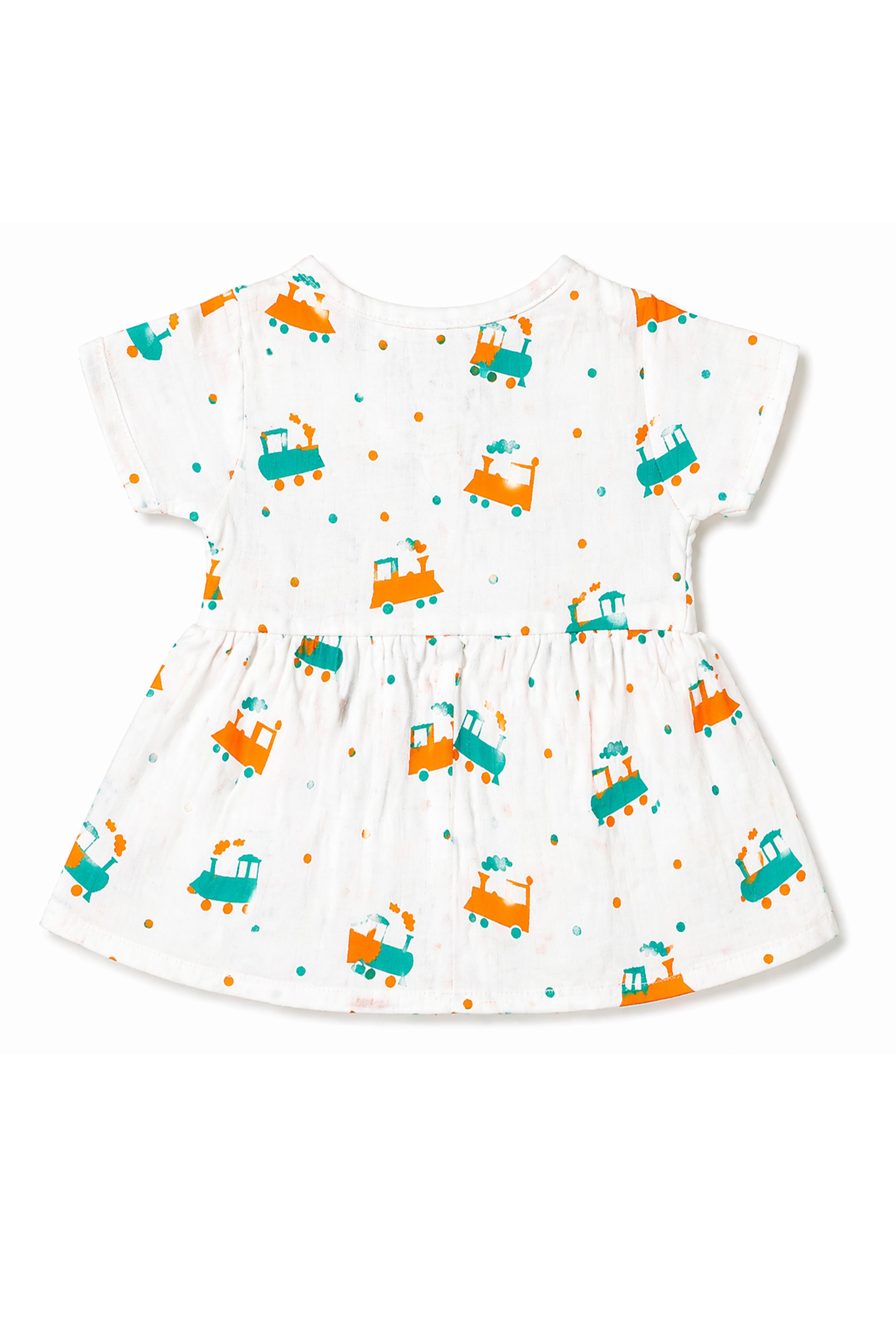 Nuberry Newborn Girls | Half Sleeve | Muslin Frock