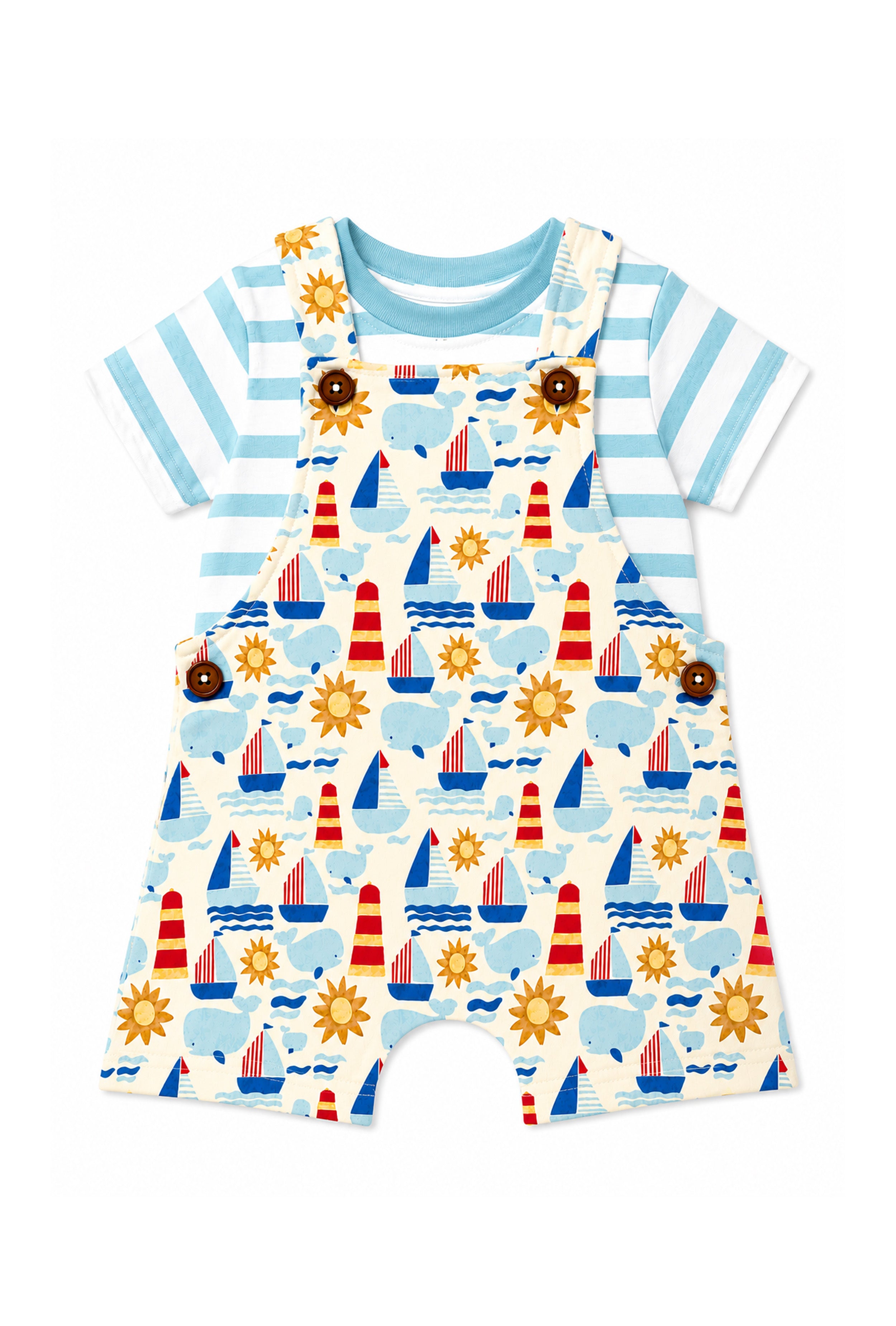 Nuberry Boys Dungaree | Soft & Breathable | Multicolor