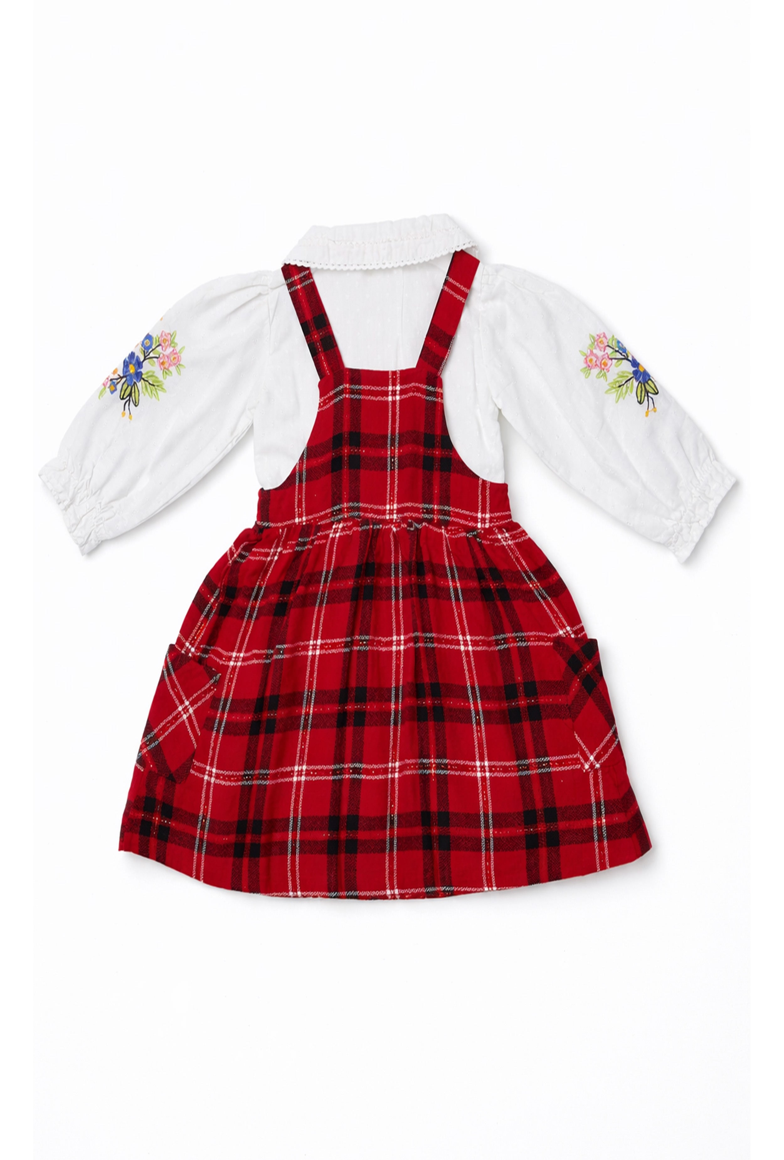 Nuberry Girl Dungaree | Soft & Breathable | Red