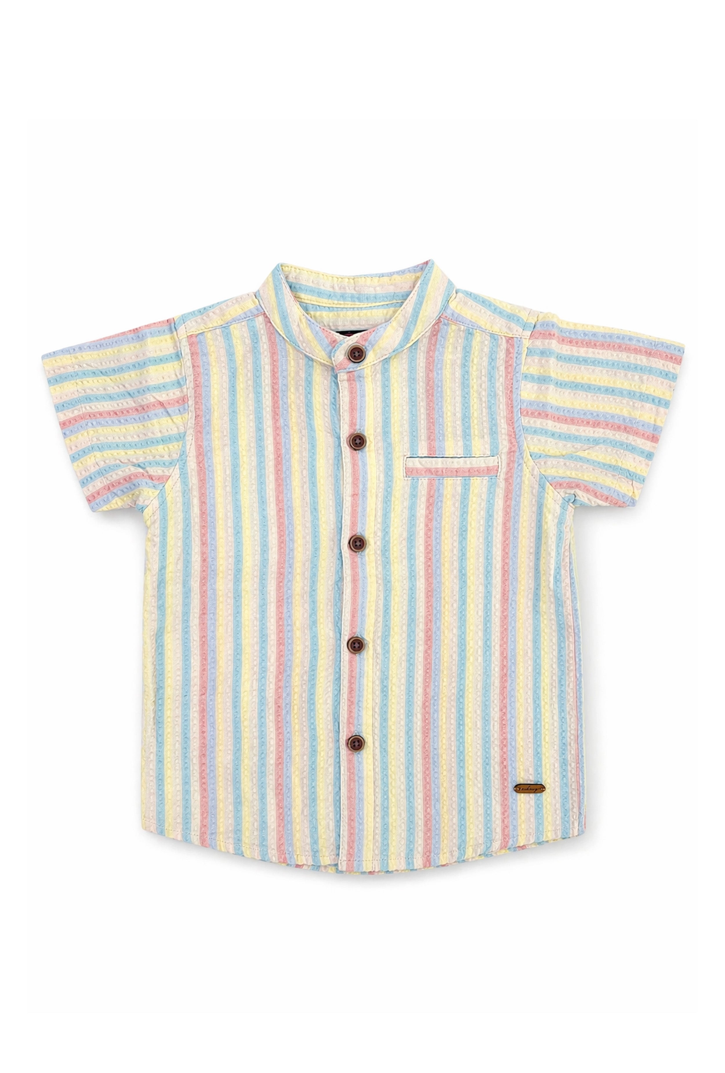 Little Sunshine Vibes | Colorful Stripe Boys Shirt