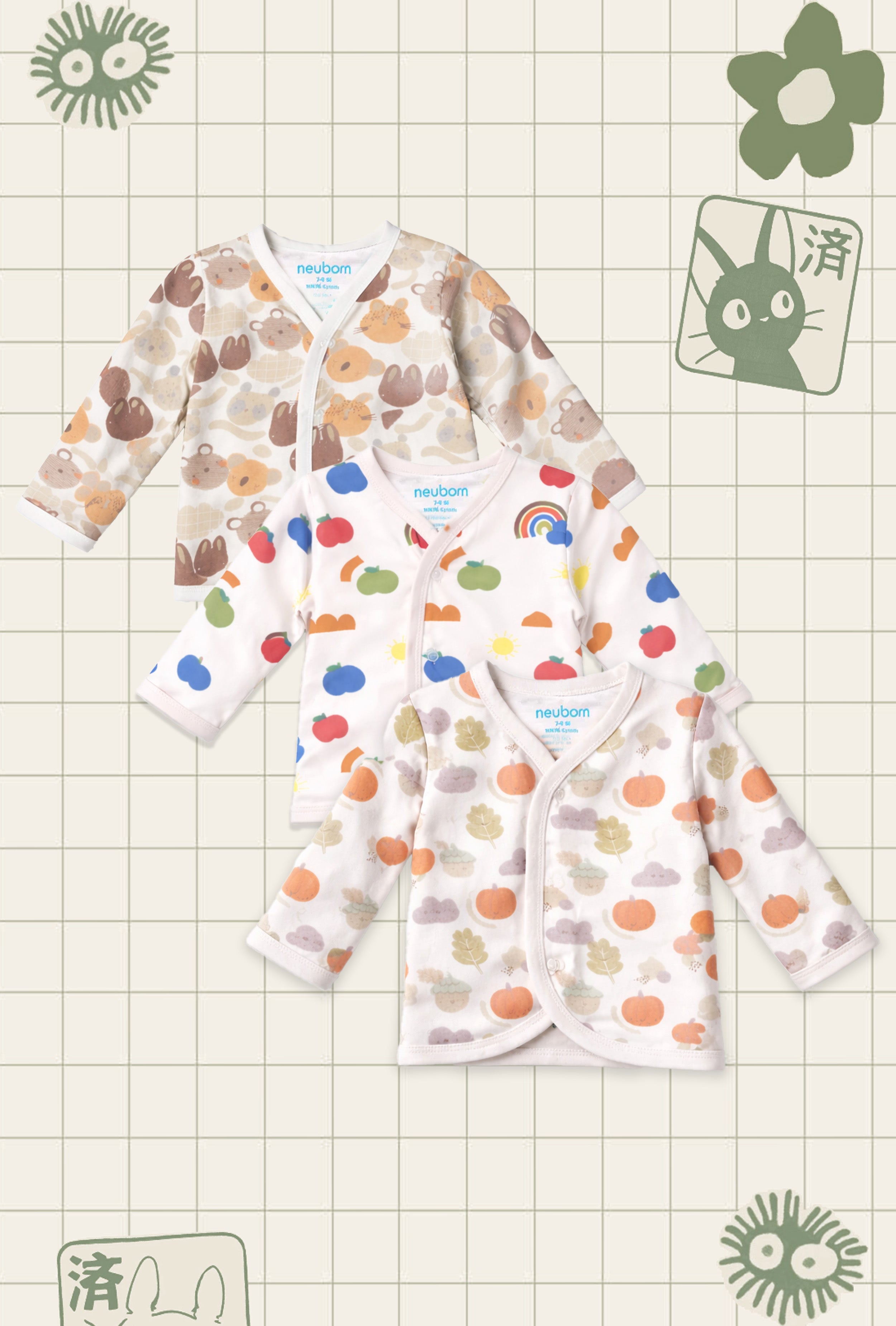 Nuberry Unisex Baby Open Vest - Full Sleeve (Pack of 3)